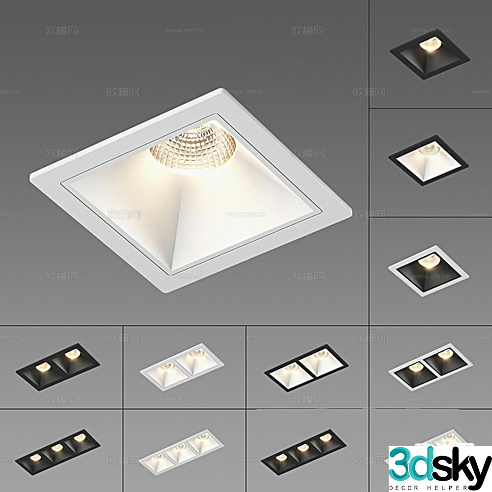 Surface mounted downlight spotlight magnetic light 3D model