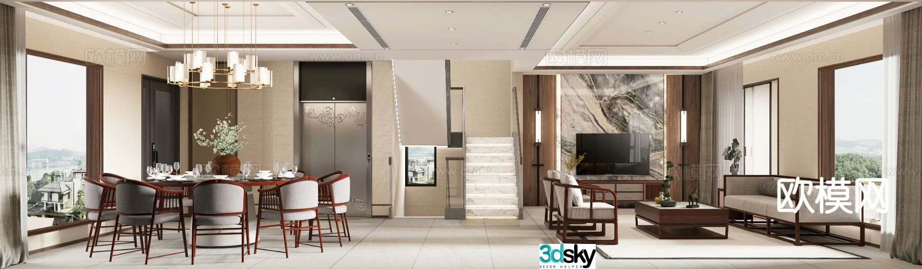 New Chinese restaurant 3D model