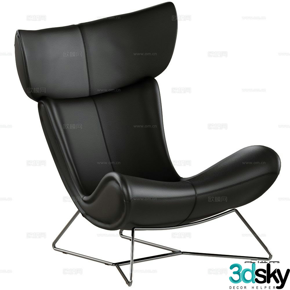 BoConcept Italian leather lounge chair 3d model