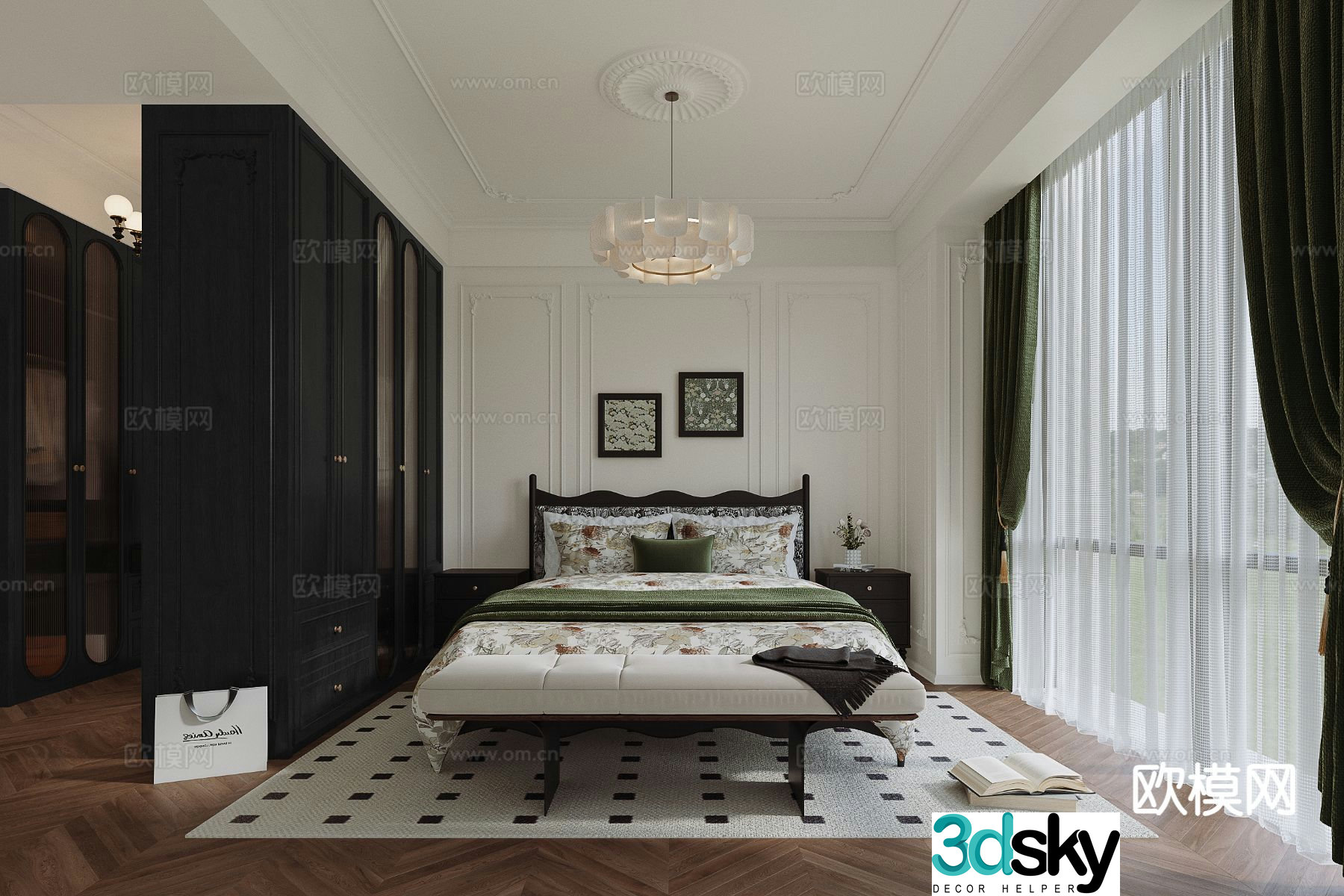 French bedroom master bedroom 3d model