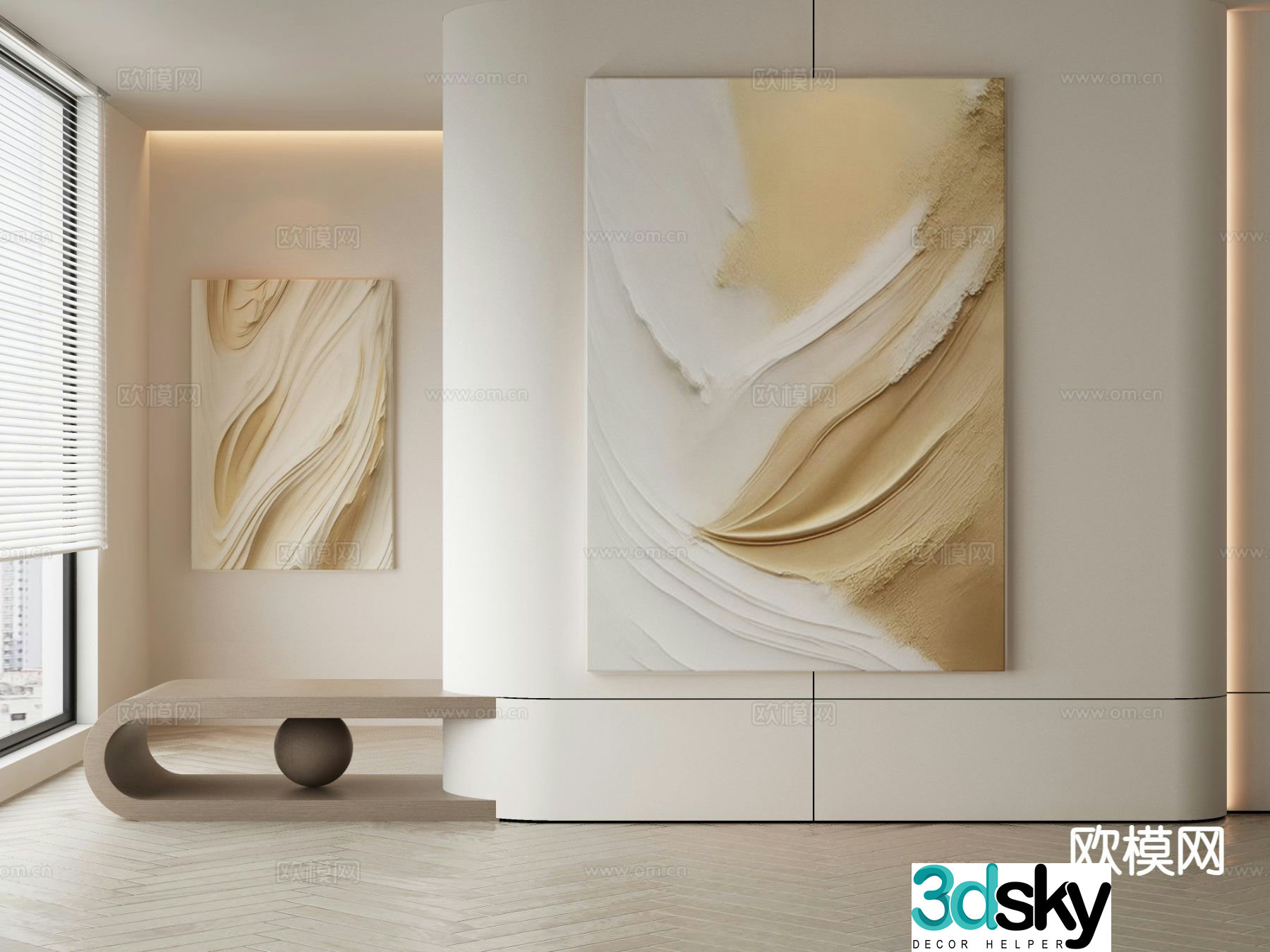Modern decorative painting texture painting abstract painting 3d model