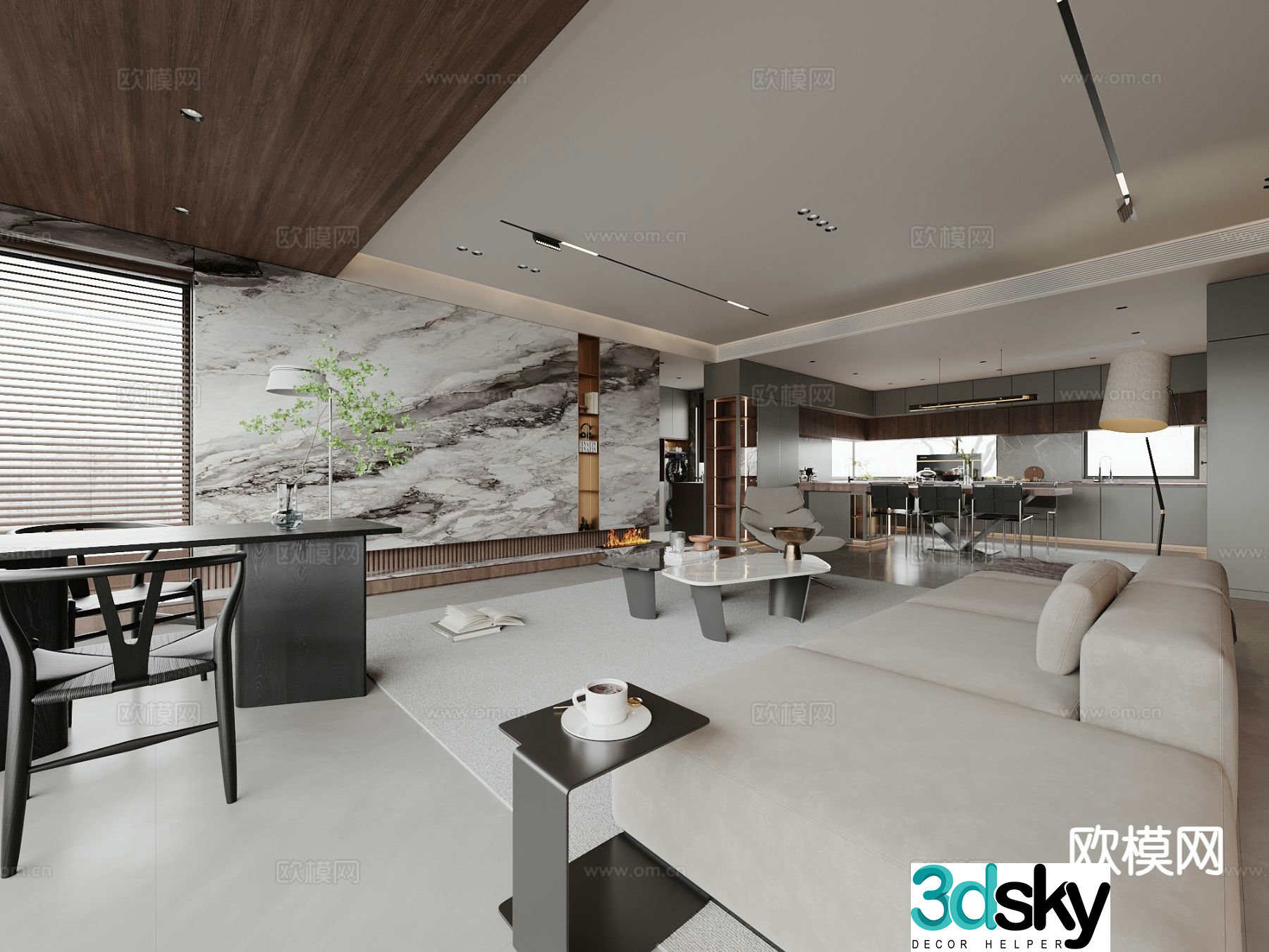 Light luxury restaurant 3D model