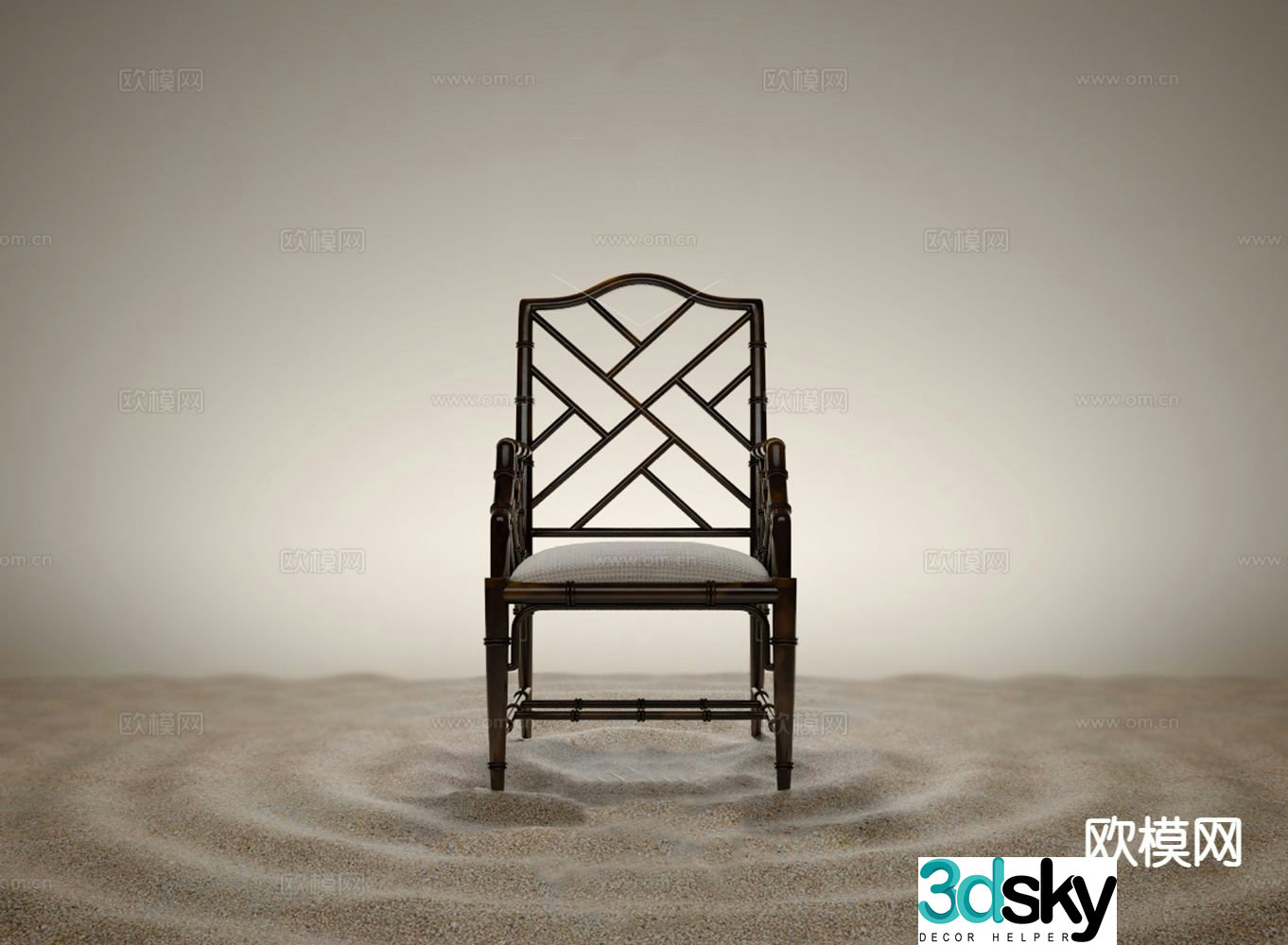 New Chinese style chair armchair tea chair 3d model