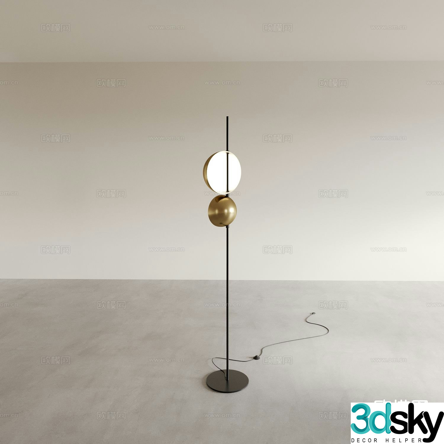 Light luxury floor lamp ambient light 3d model