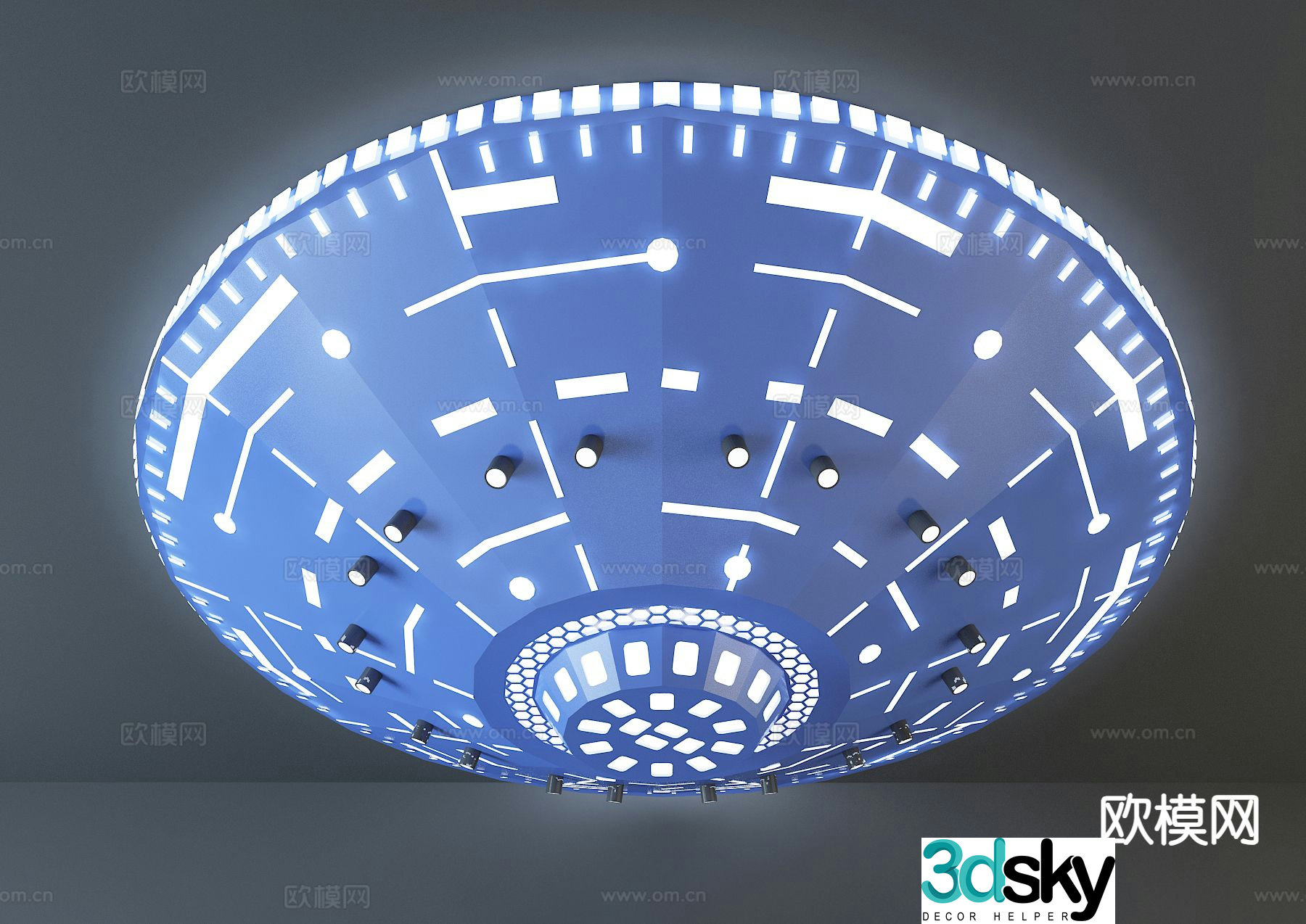 Modern flying saucer mechanical lamp decorative lamp 3d model