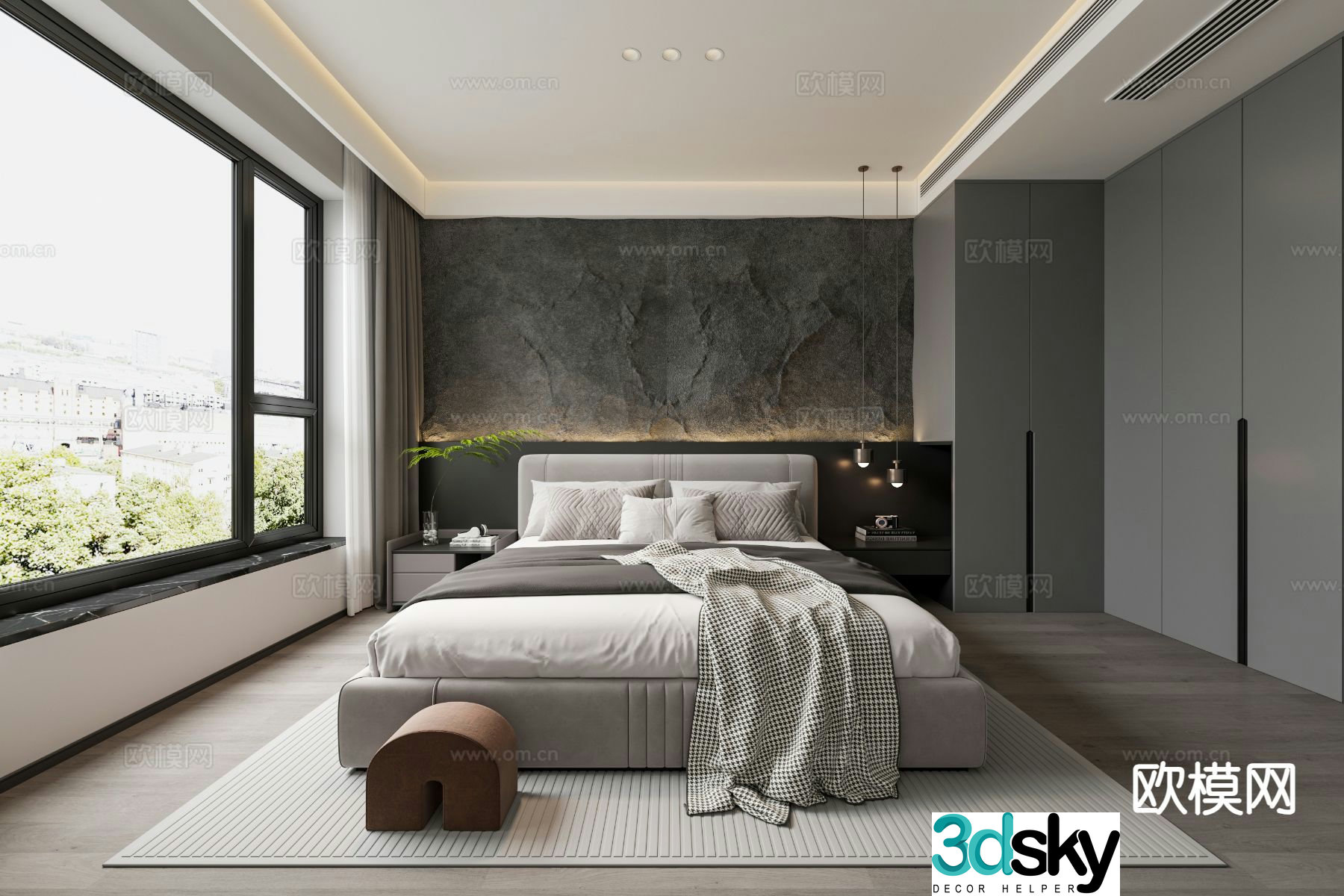 Modern bedroom master bedroom 3d model