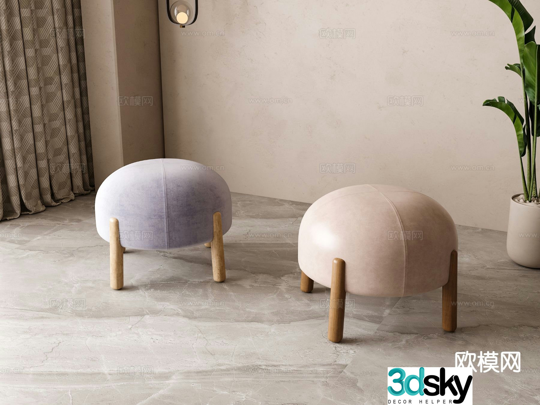 Children’s stool mushroom stool 3d model