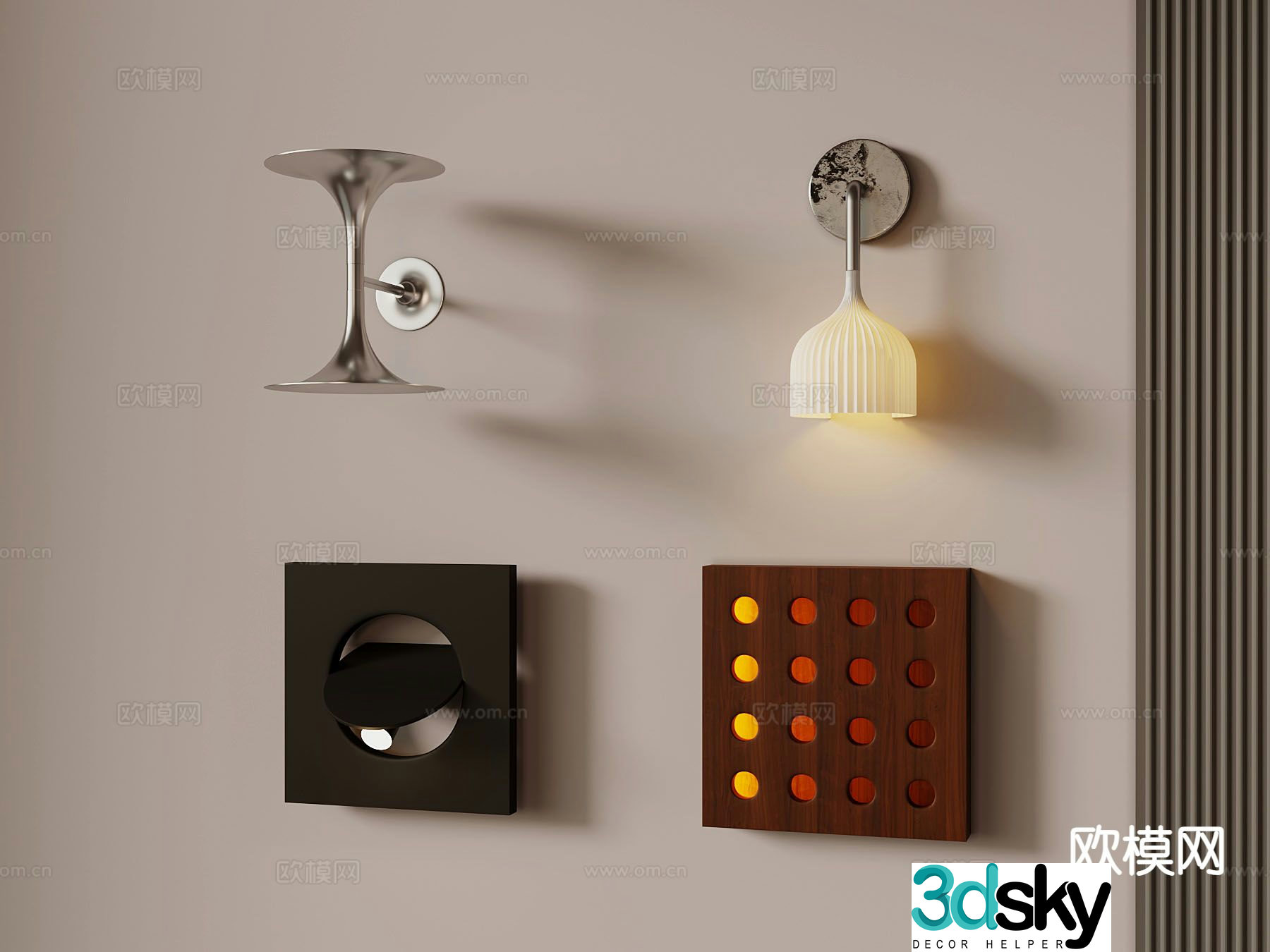Medieval style wall lamp art wall lamp 3d model