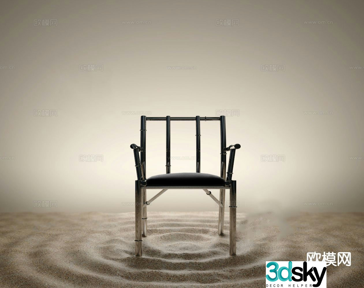 Single chair leisure chair dining chair 3d model