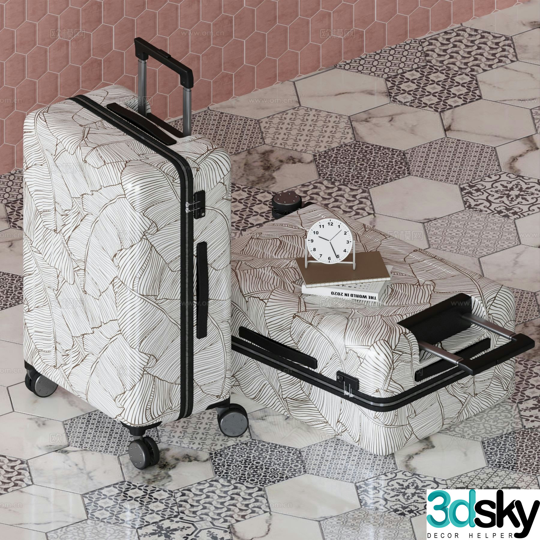 Luggage suitcase trolley case 3d model