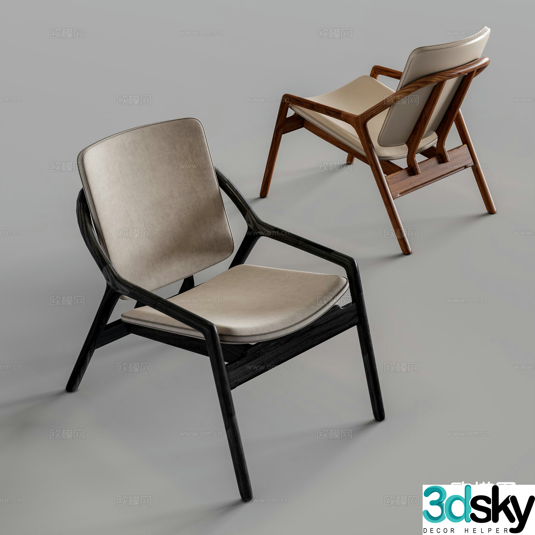 New Chinese style chair single chair 3d model