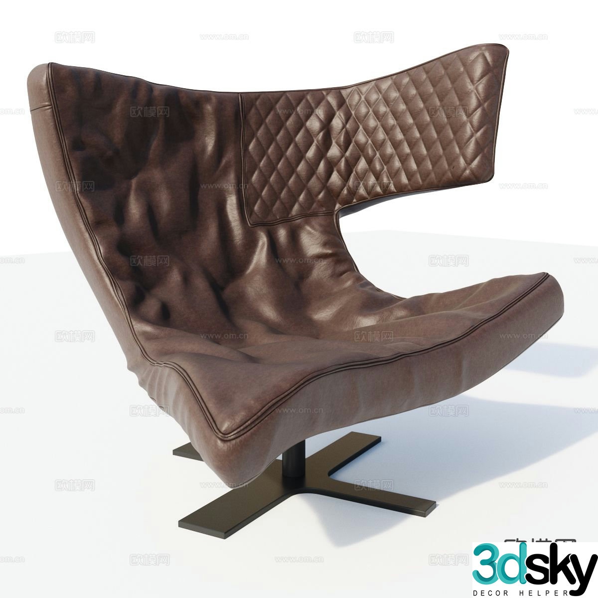 Arketipo Roxy leather lounge chair leather chair 3d model
