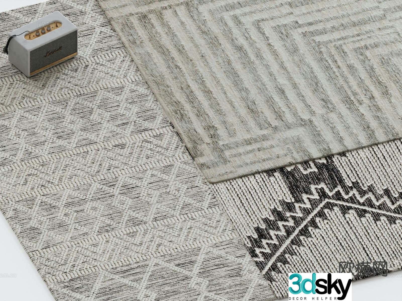 Plain carpet square carpet 3d model