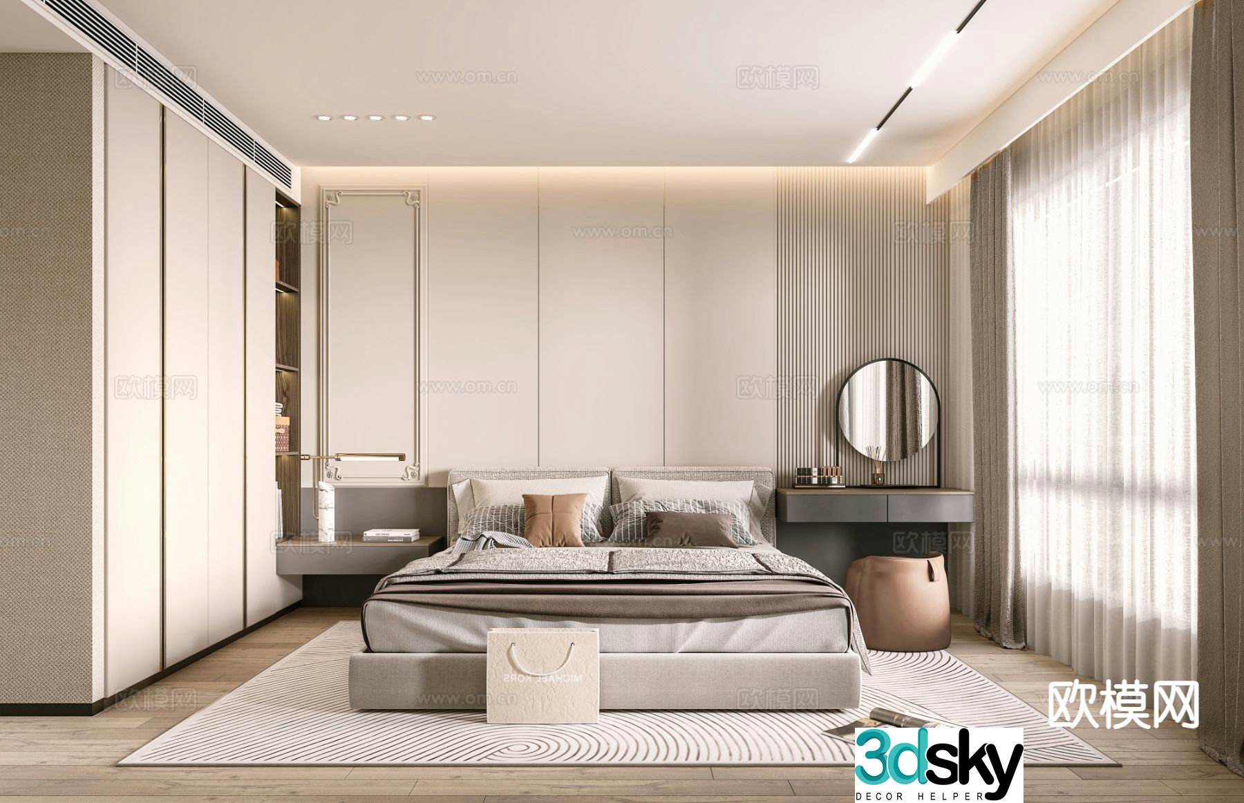 Modern bedroom master bedroom 3d model