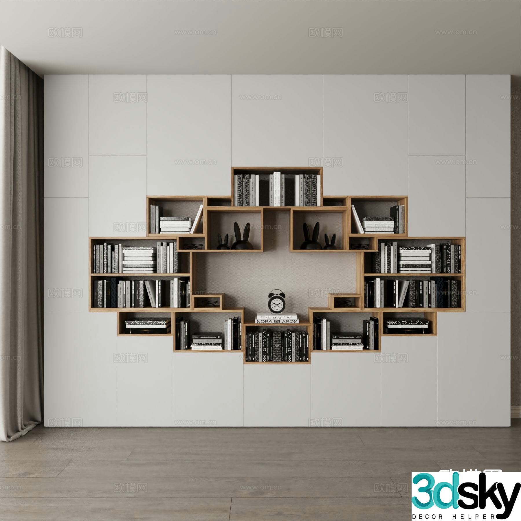 Modern bookcase display cabinet 3d model