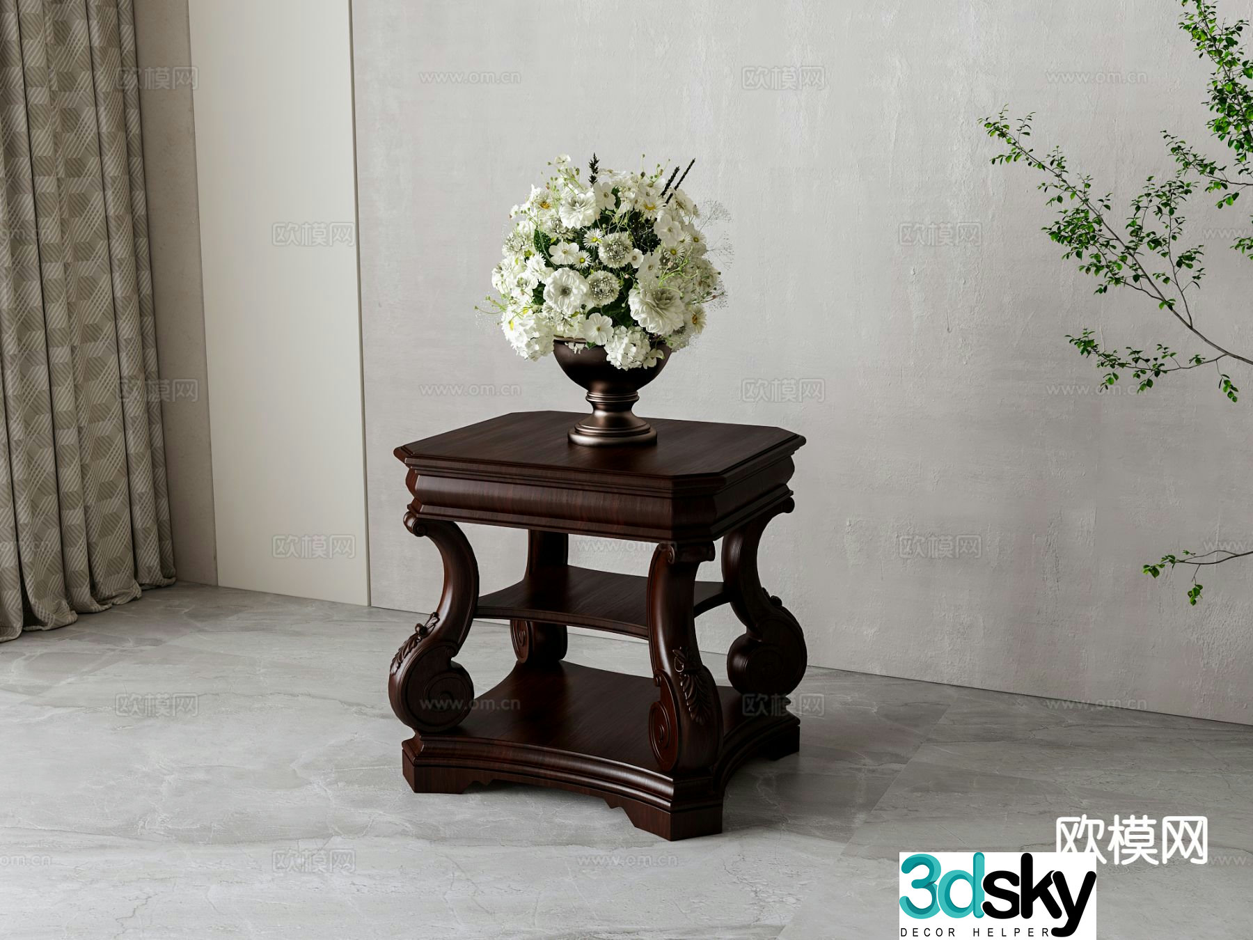 American side table corner table table table 3d model