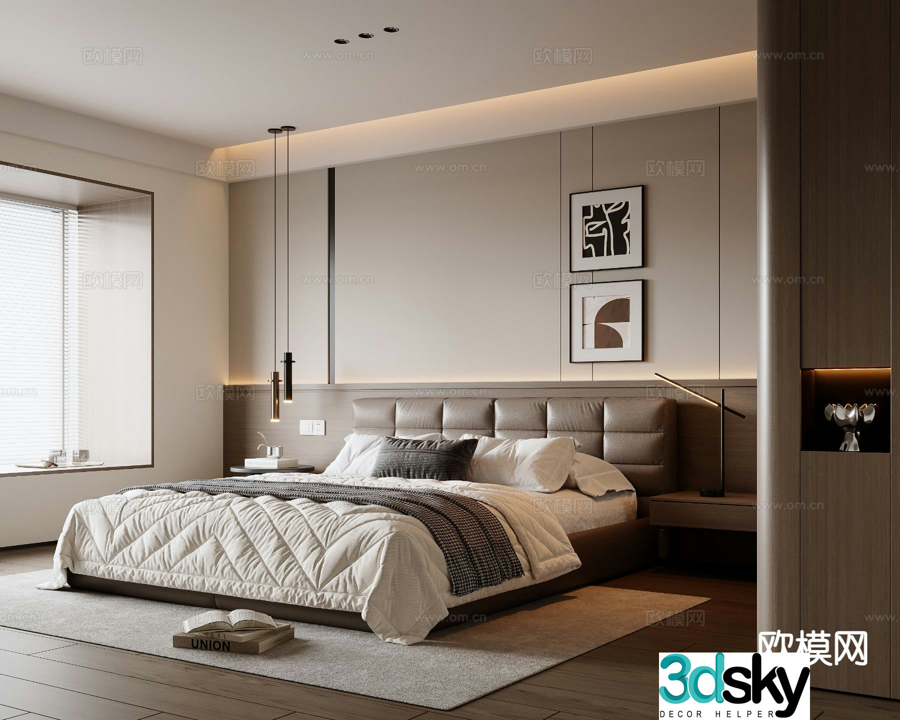 Italian style bedroom master bedroom 3d model