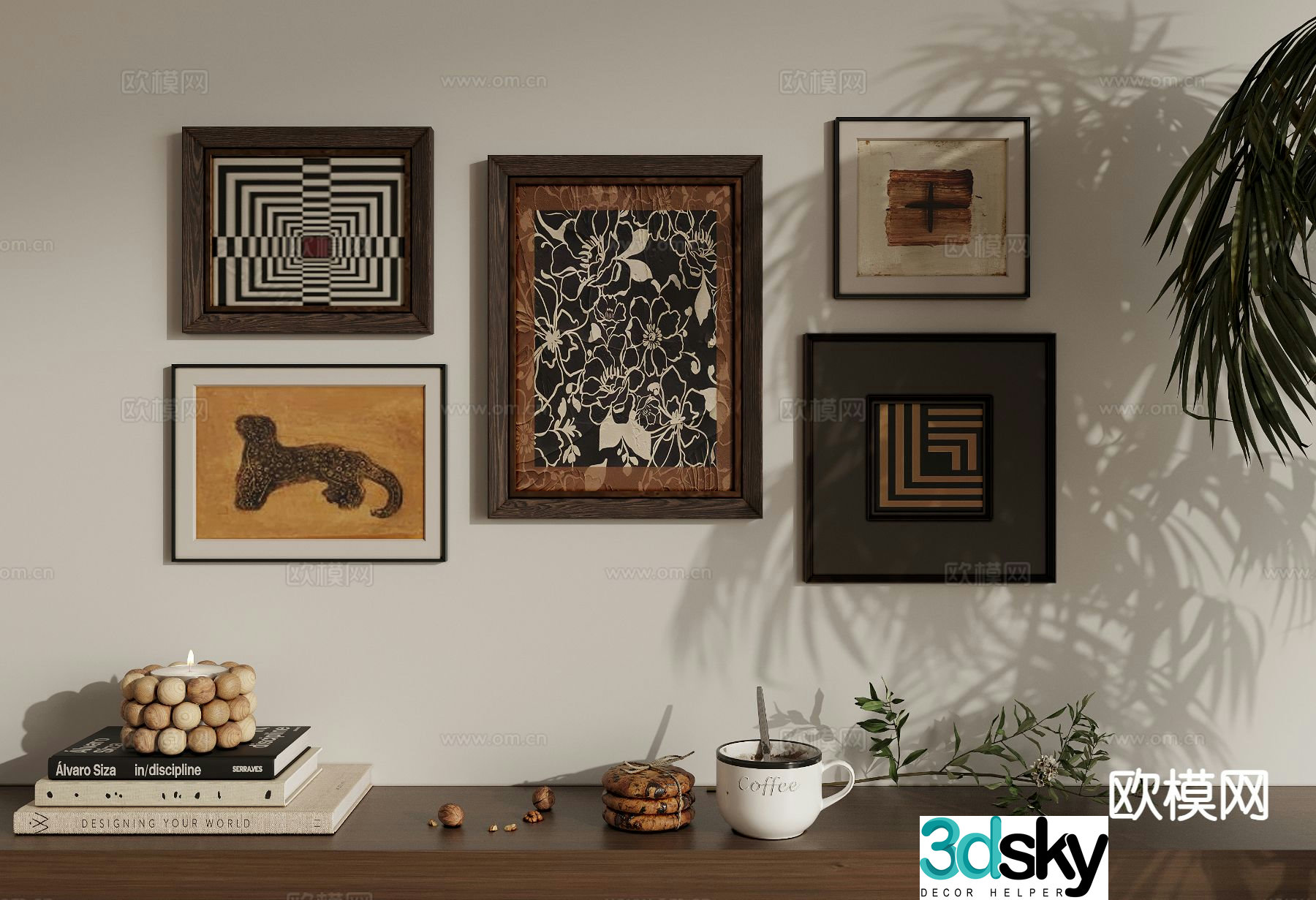 Medieval style decorative painting retro painting hanging painting 3D model
