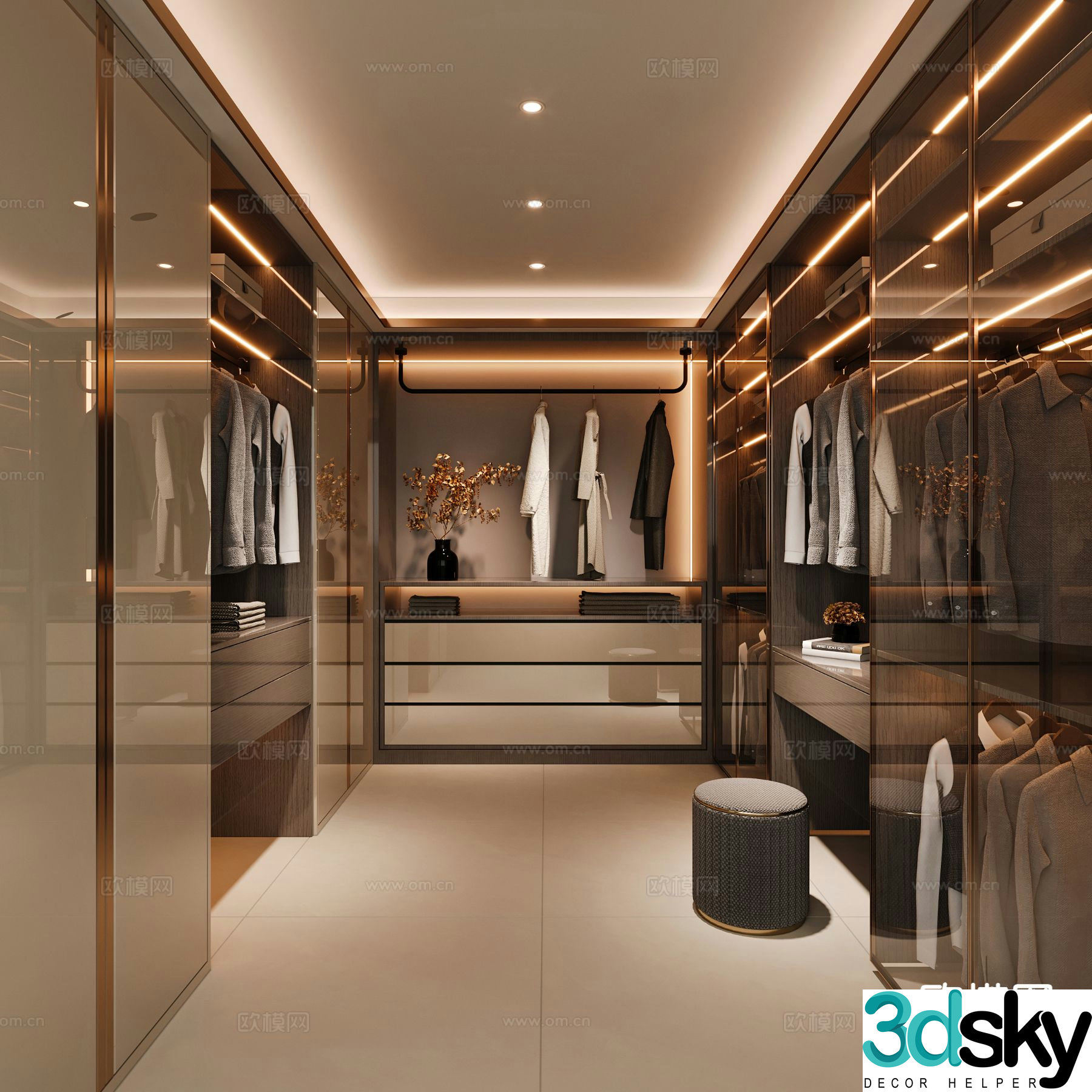 Modern cloakroom 3d model