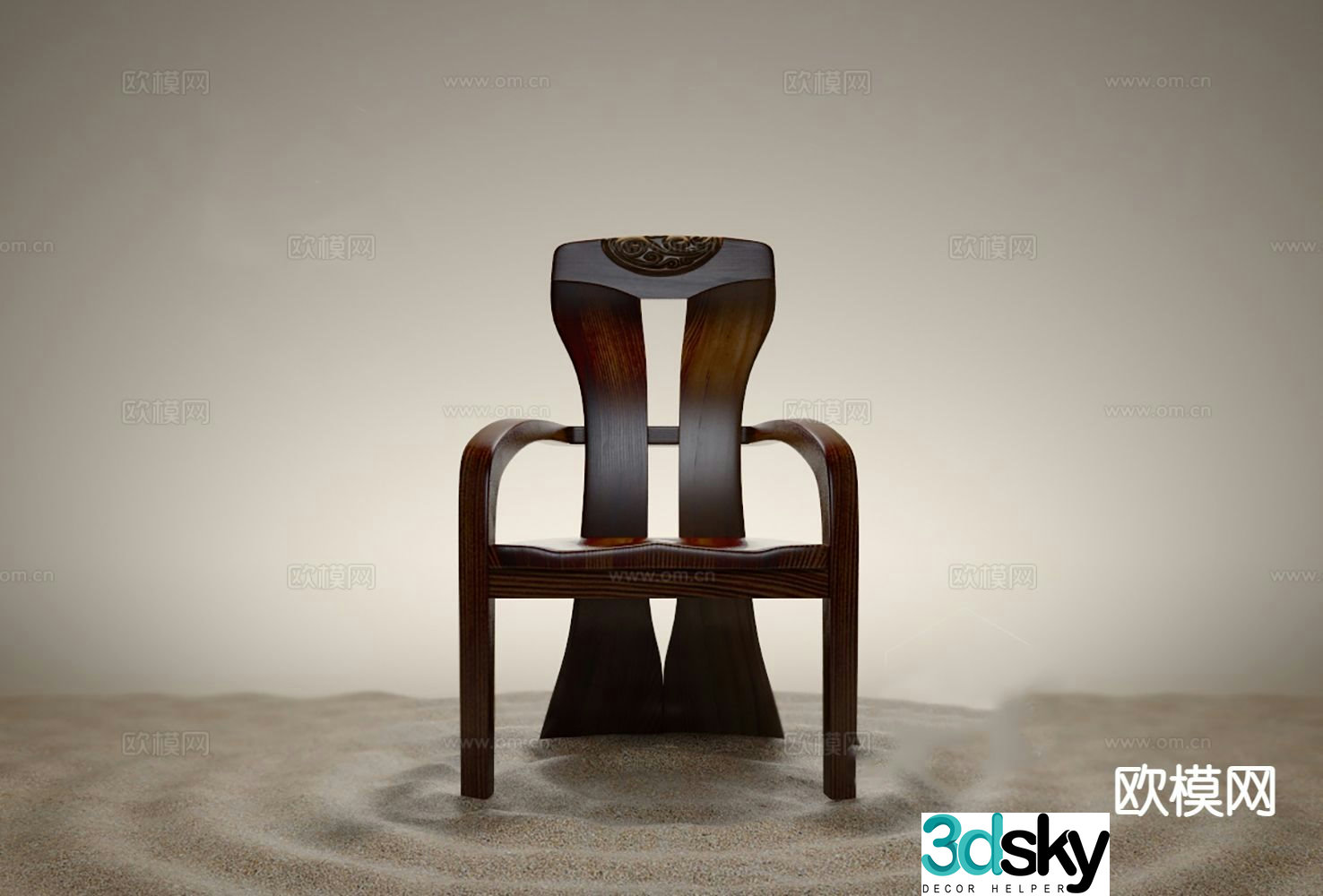 Single chair leisure chair dining chair Taishi chair 3d model