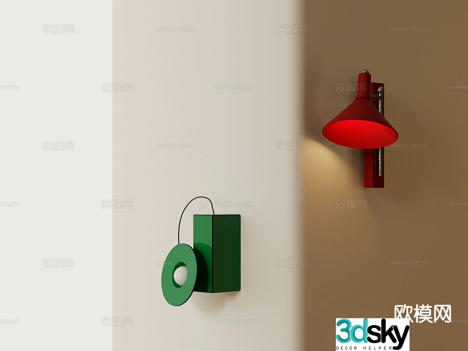 Simple wall lamp creative wall lamp 3d model