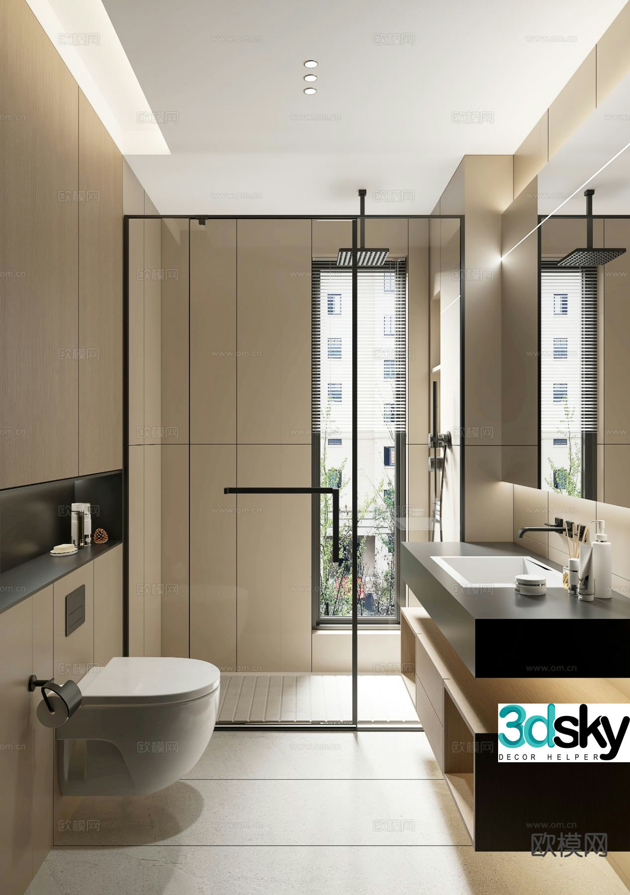 Modern bathroom bathroom 3d model