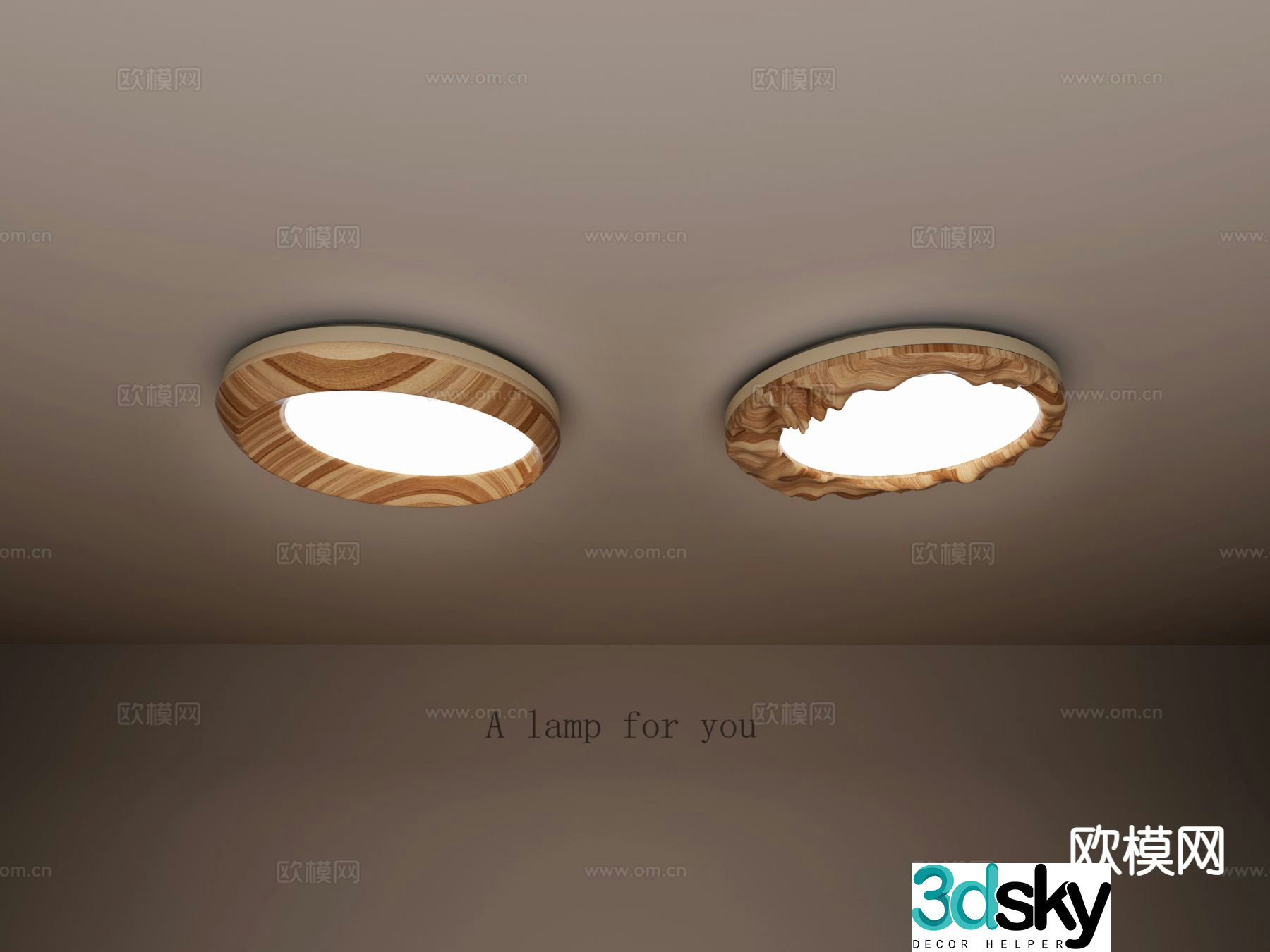 New Chinese style wooden ceiling lamp round ceiling lamp 3d model