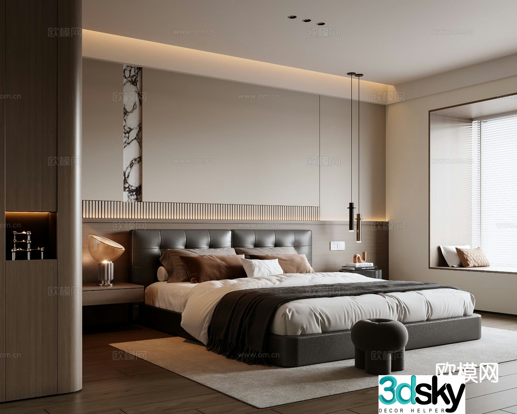 Italian style bedroom master bedroom 3d model