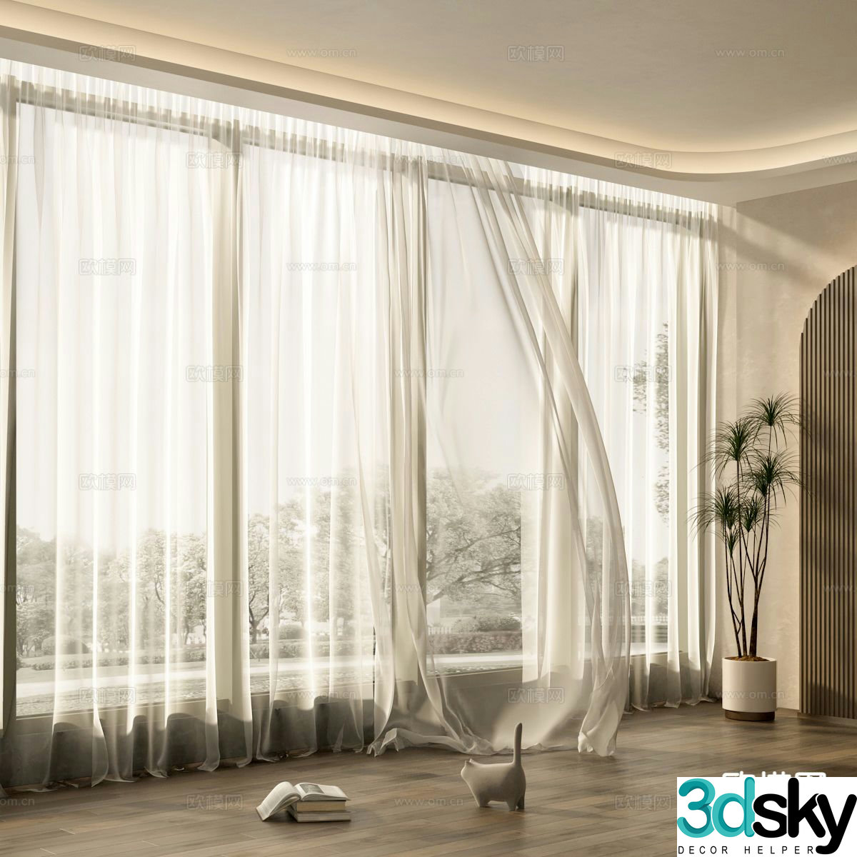 Curtains Window Screens Sheer Curtain 3d model