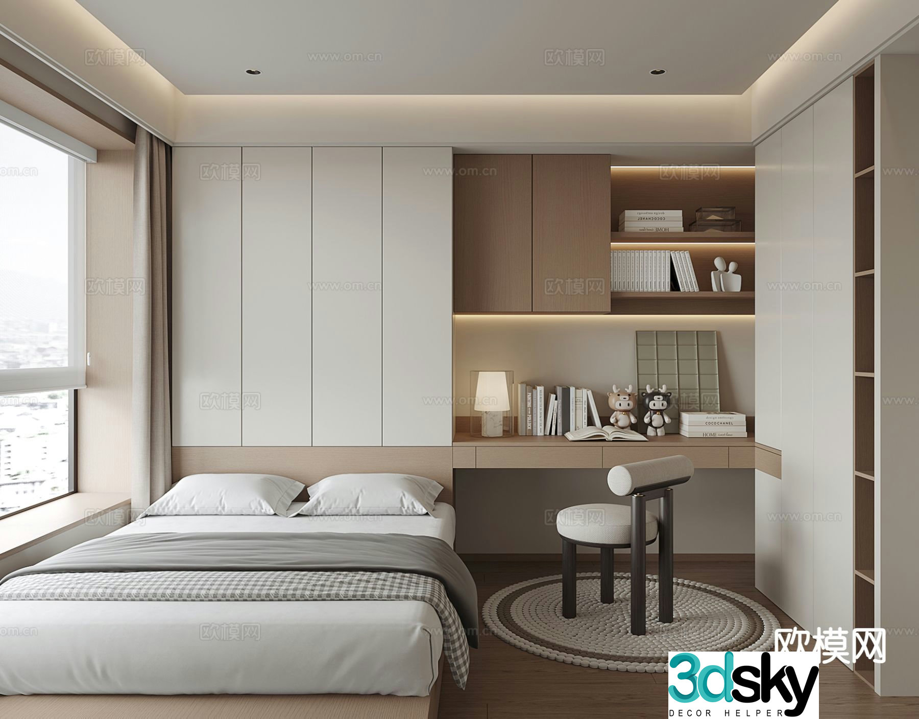 3d model of tatami bedroom and second bedroom