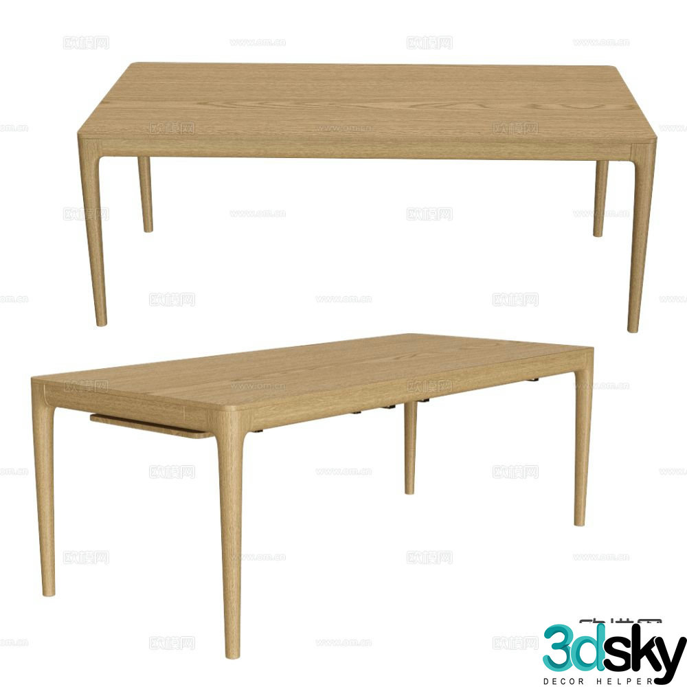 UMAGE minimalist dining table solid wood dining table 3d model
