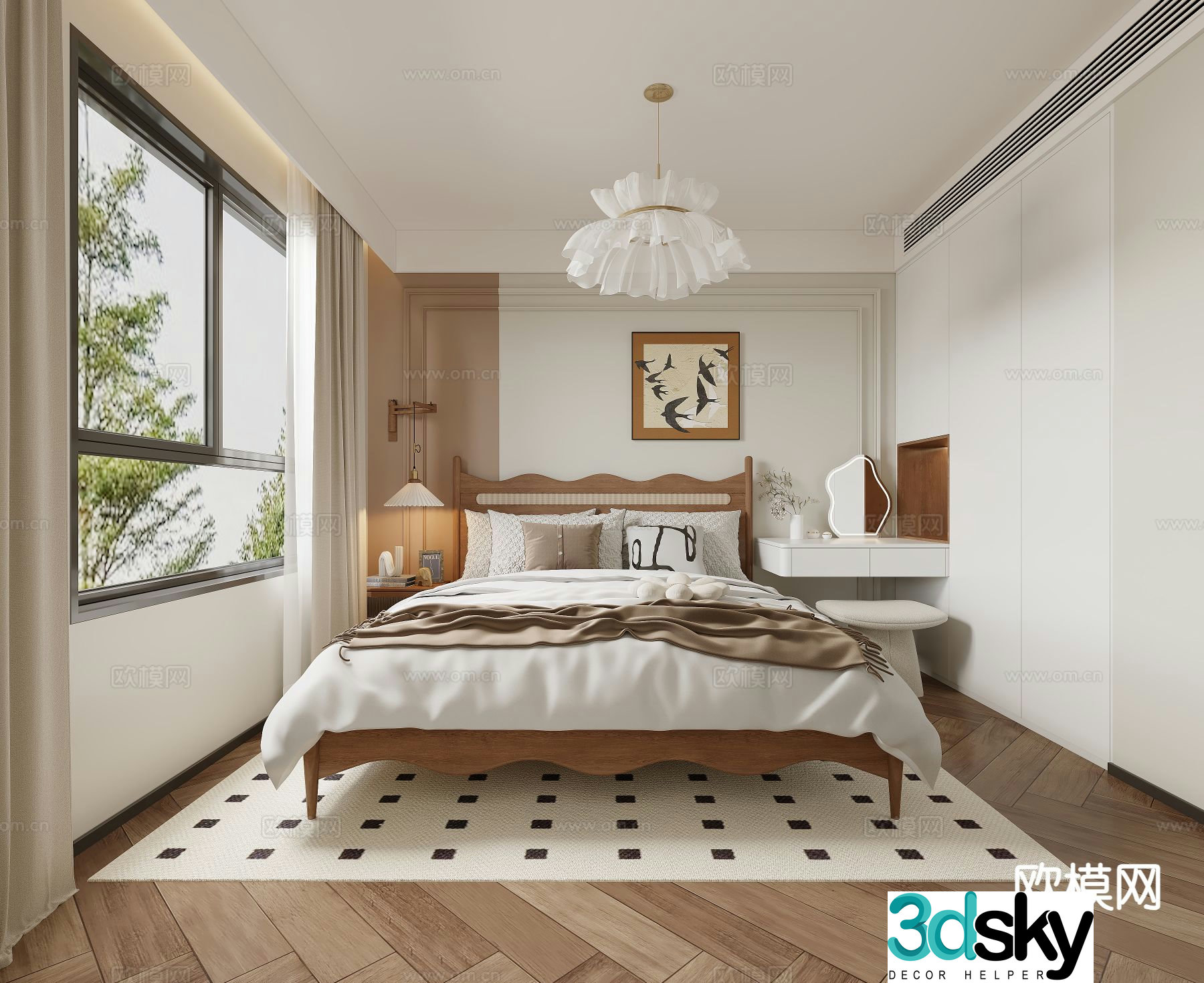 Medieval style bedroom master bedroom 3d model