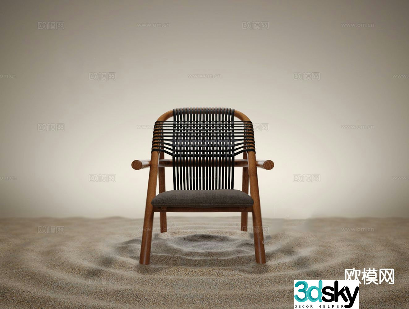 Single chair leisure chair dining chair 3d model