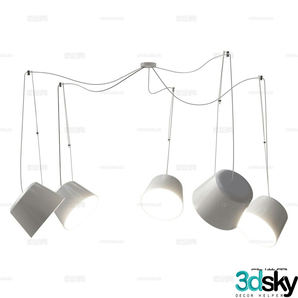 Ole multi-head chandelier living room chandelier 3d model