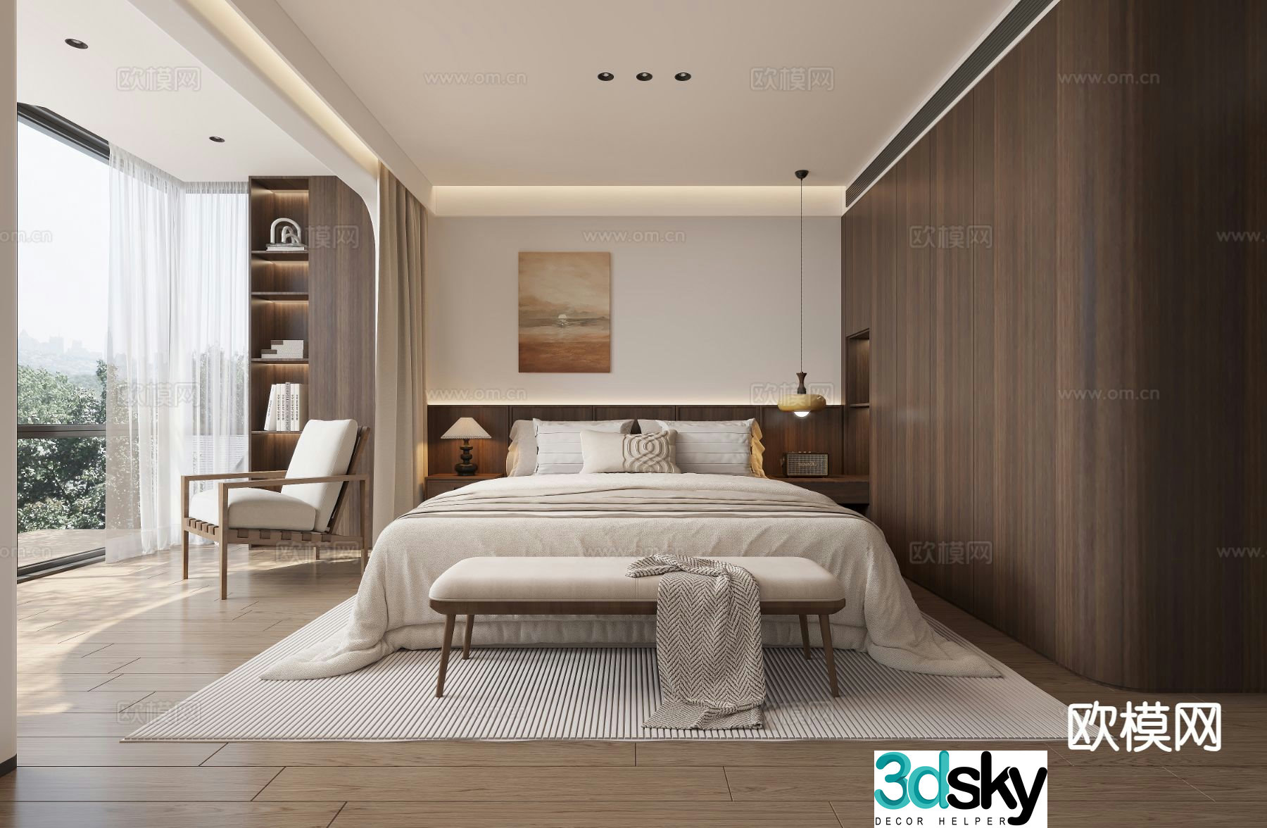 Medieval style bedroom master bedroom 3d model