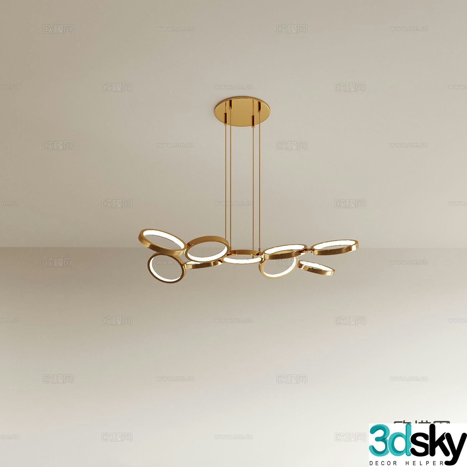 Light luxury chandelier restaurant chandelier 3d model