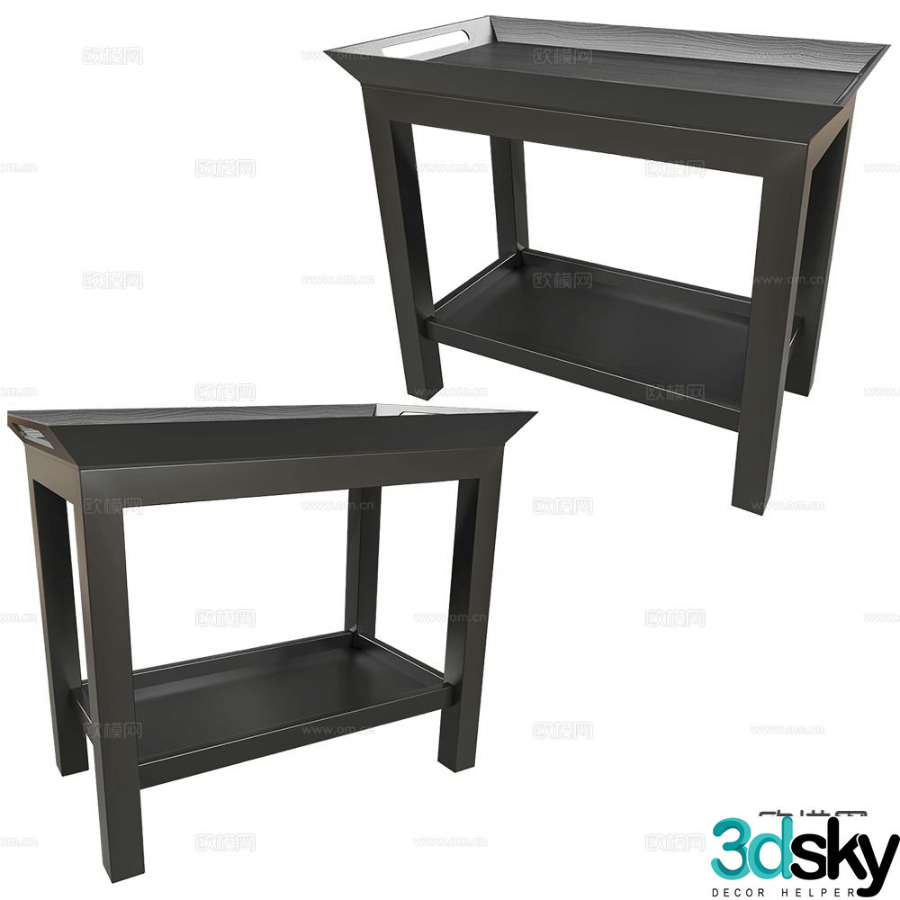 Dantone modern end view desk 3d model