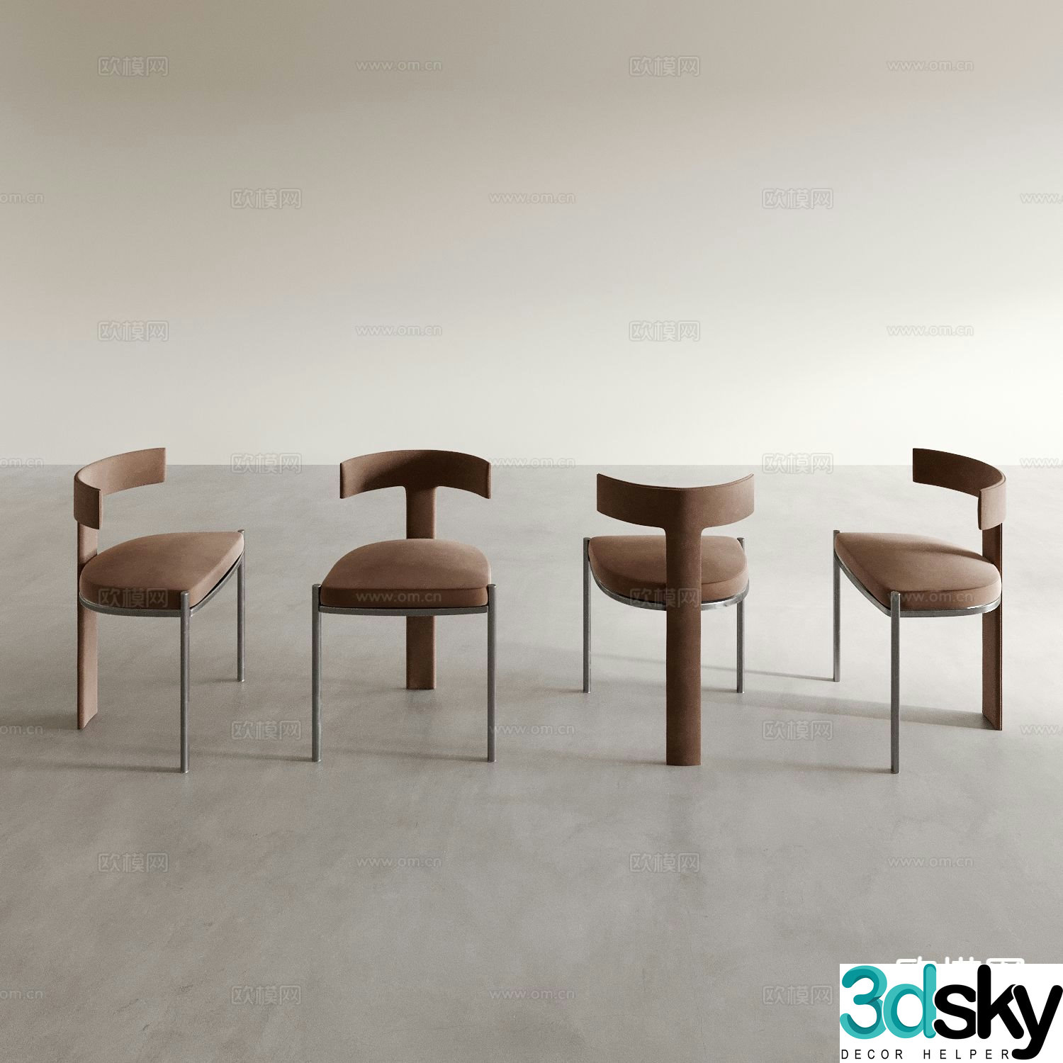Italian style chair single chair makeup chair sofa chair back chair 3d model