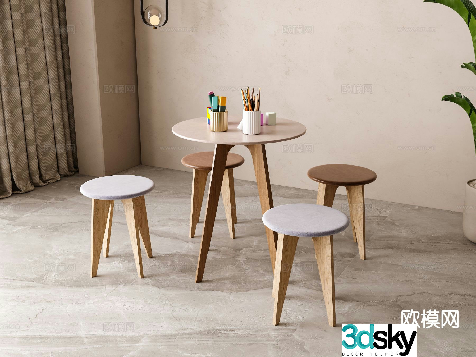 Children’s tables and chairs game tables and chairs 3d model