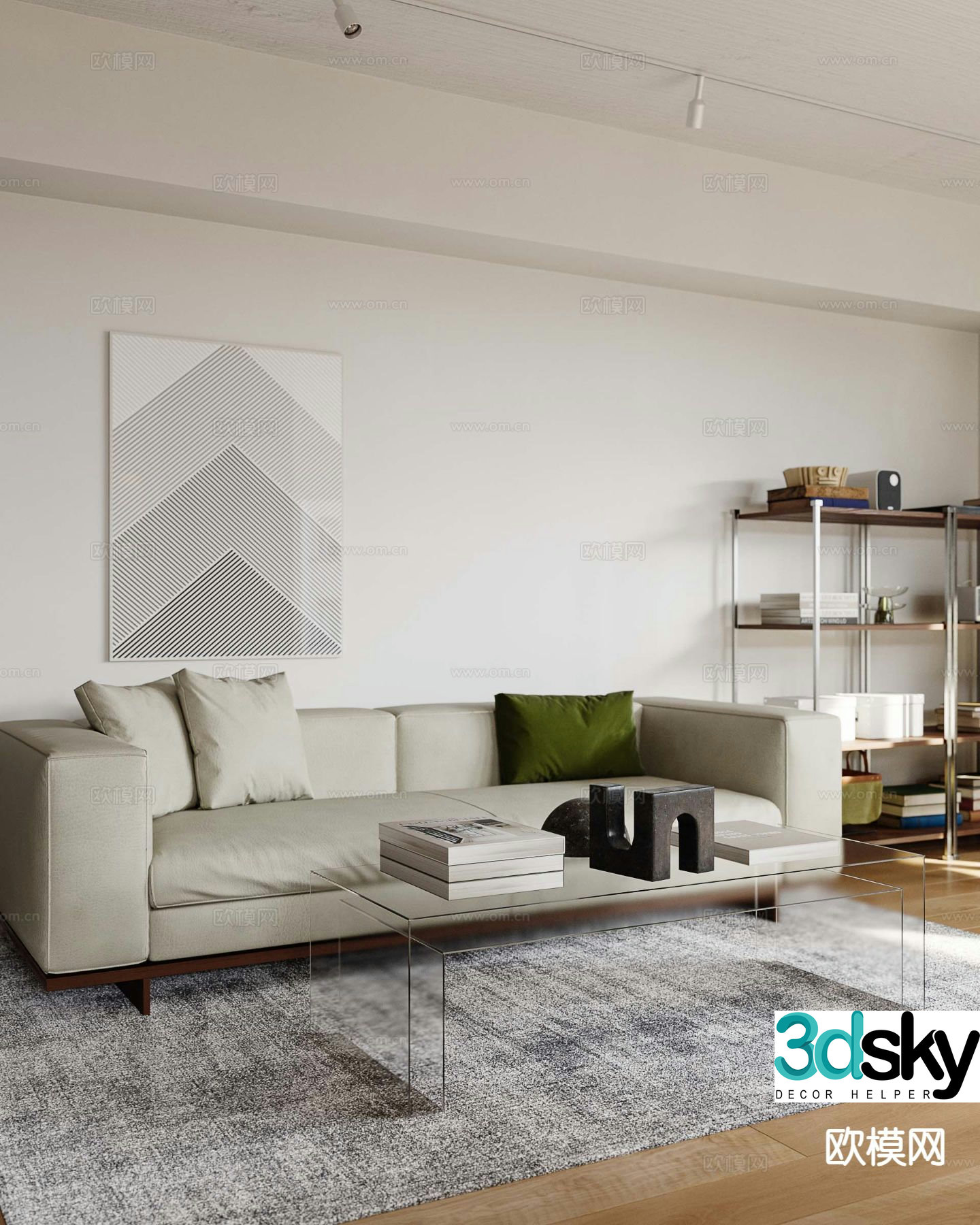 Double sofa upholstered sofa 3d model