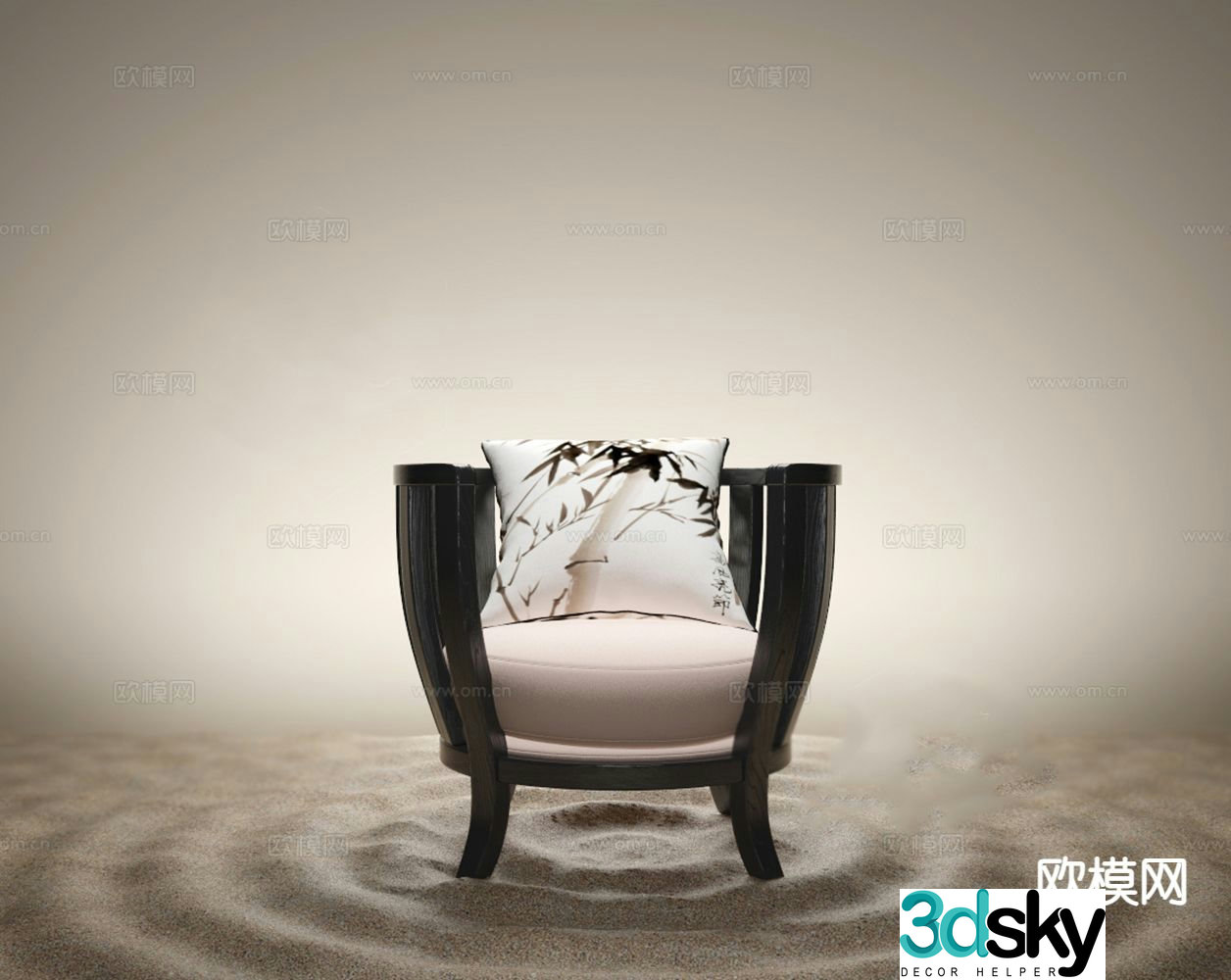 New Chinese style leisure chair chair armchair tea chair 3d model