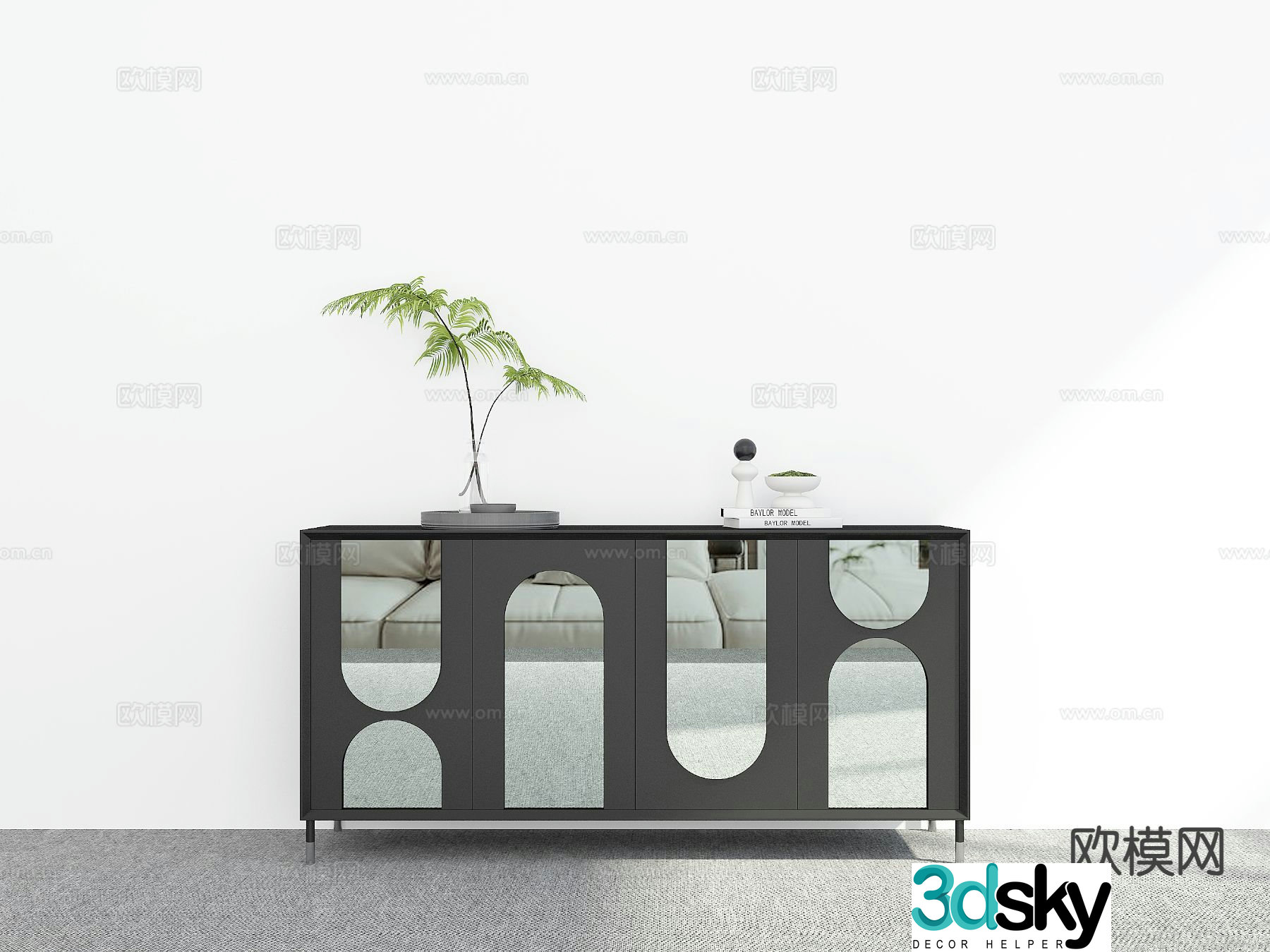 Modern entryway cabinet 3d model