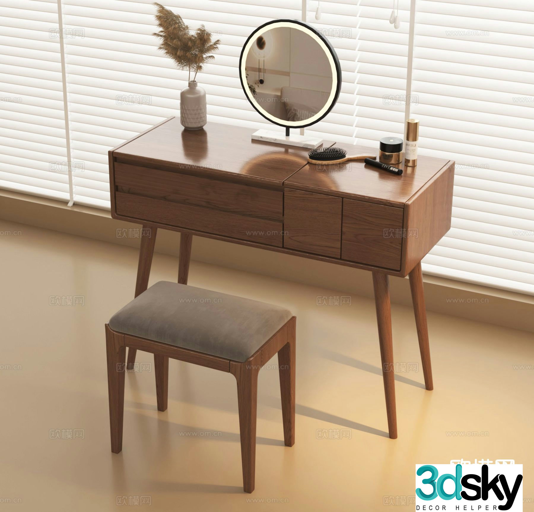Nordic dressing table dressing table 3d model