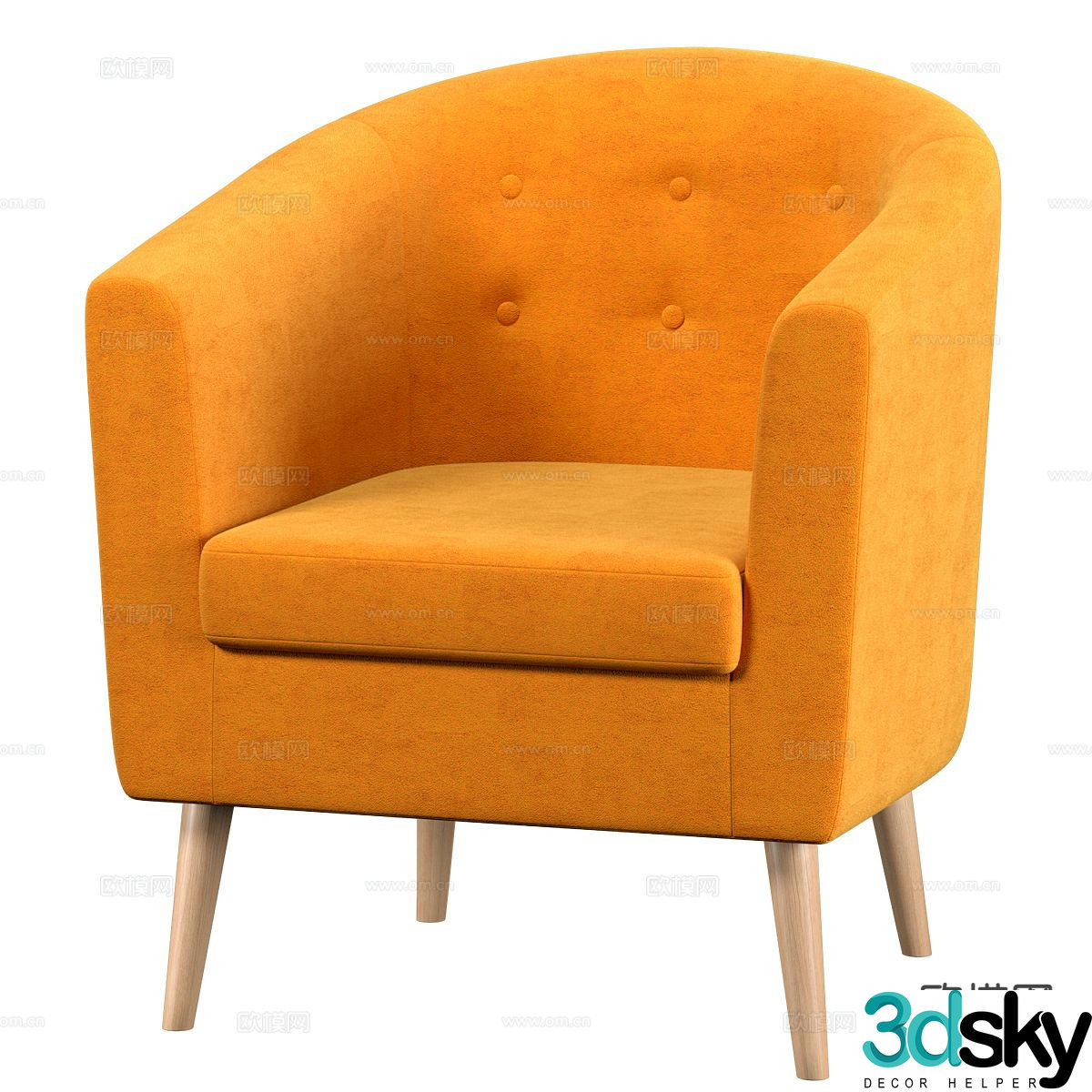 Modern sofa chair leisure chair 3d model