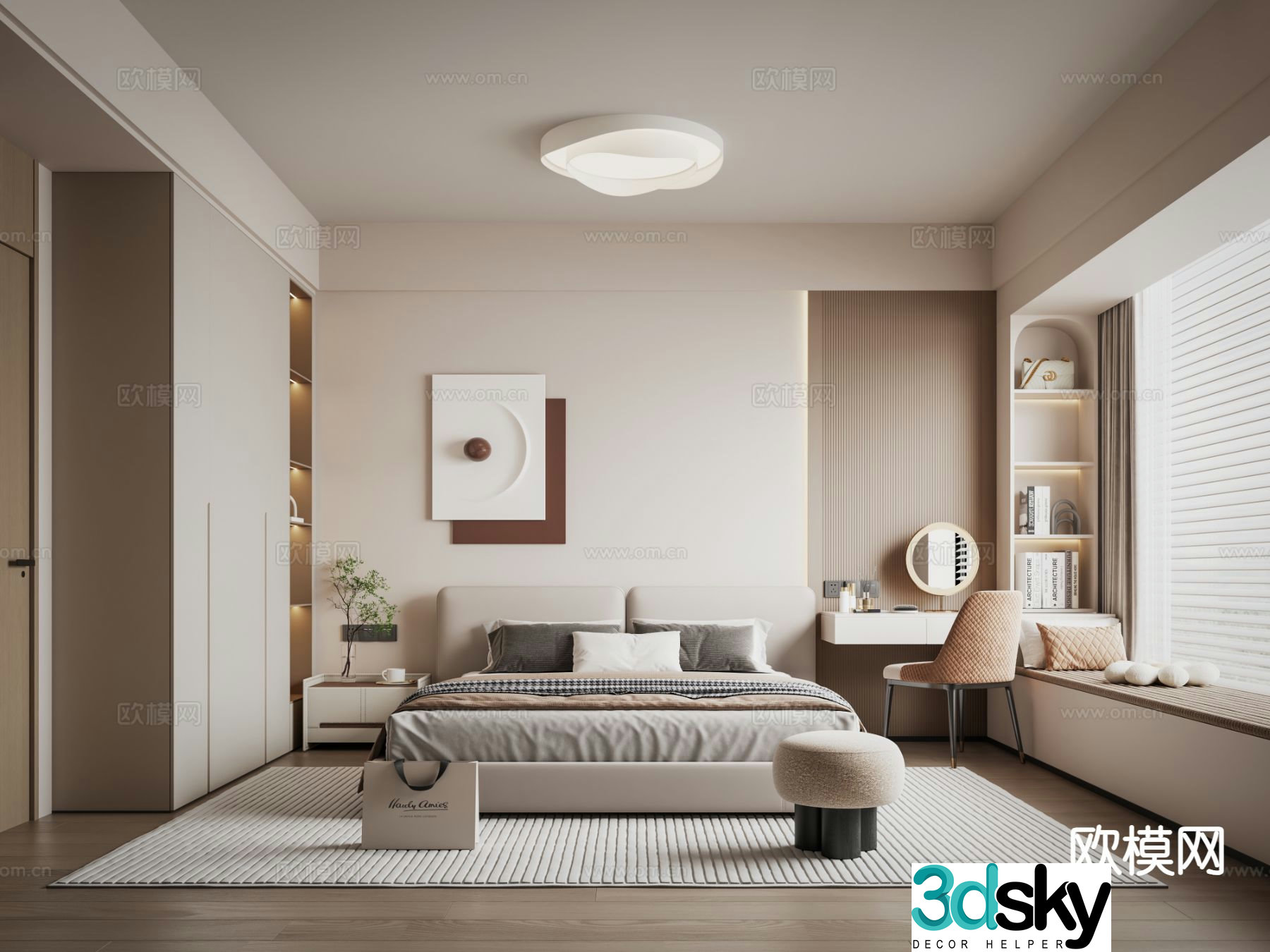 Modern bedroom master bedroom 3d model