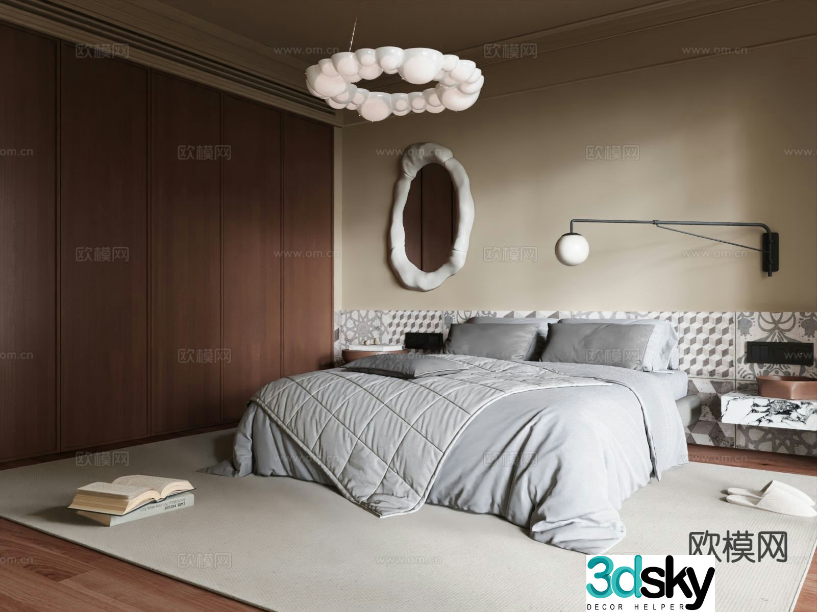 Medieval style bedroom master bedroom 3d model