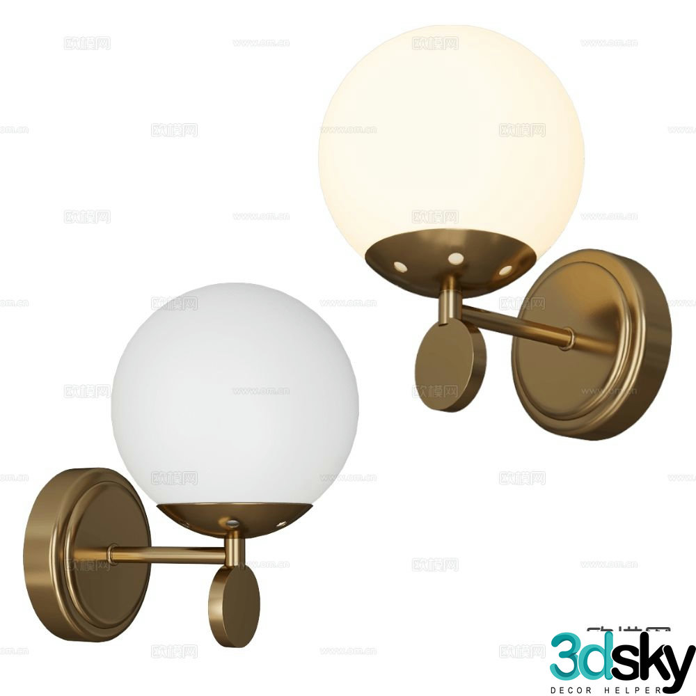 Stilfort Italian wall lamp spherical wall lamp 3d model