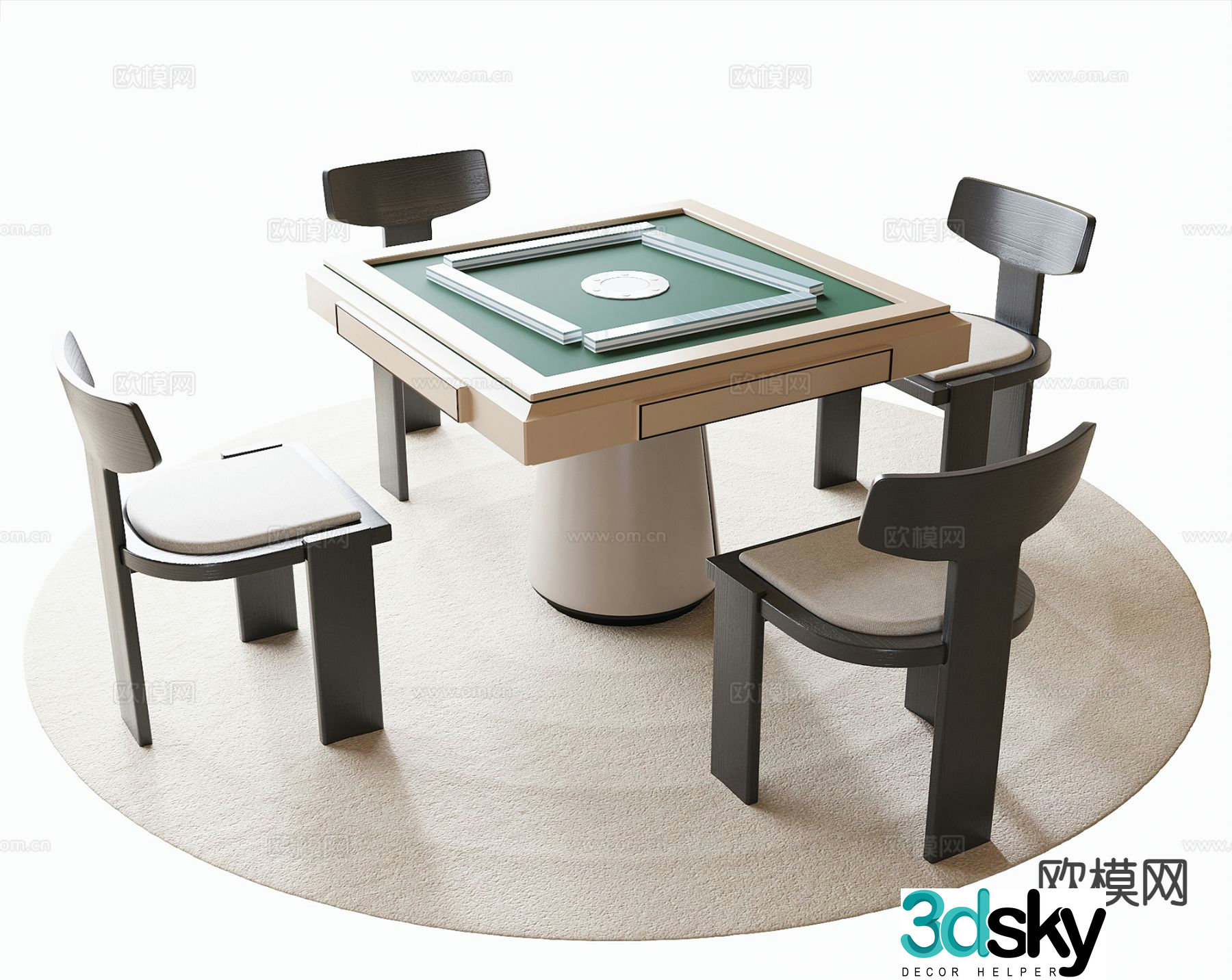 Modern mahjong table 3d model