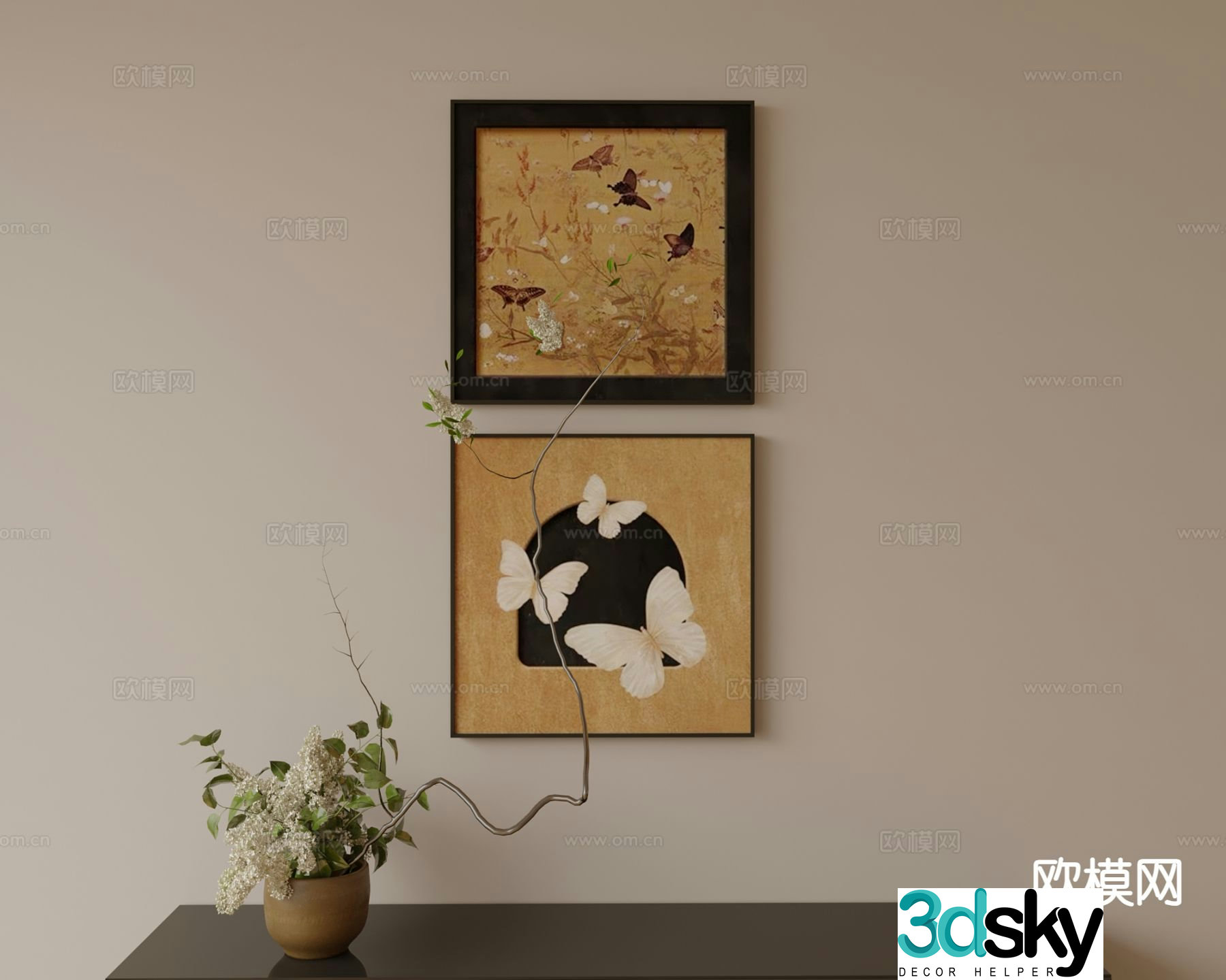 Medieval style hanging painting art painting 3d model