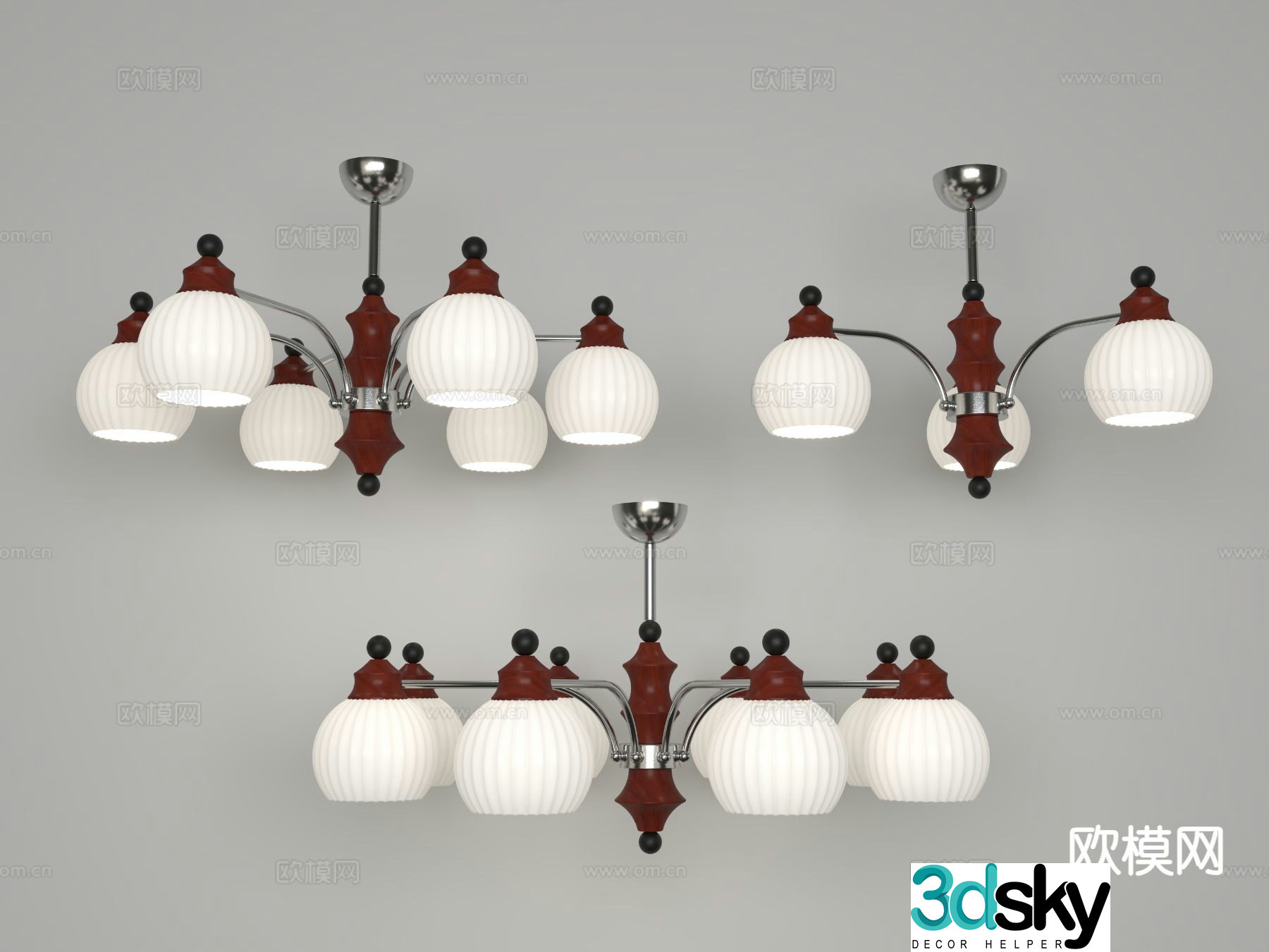 Medieval style chandelier hall chandelier 3d model